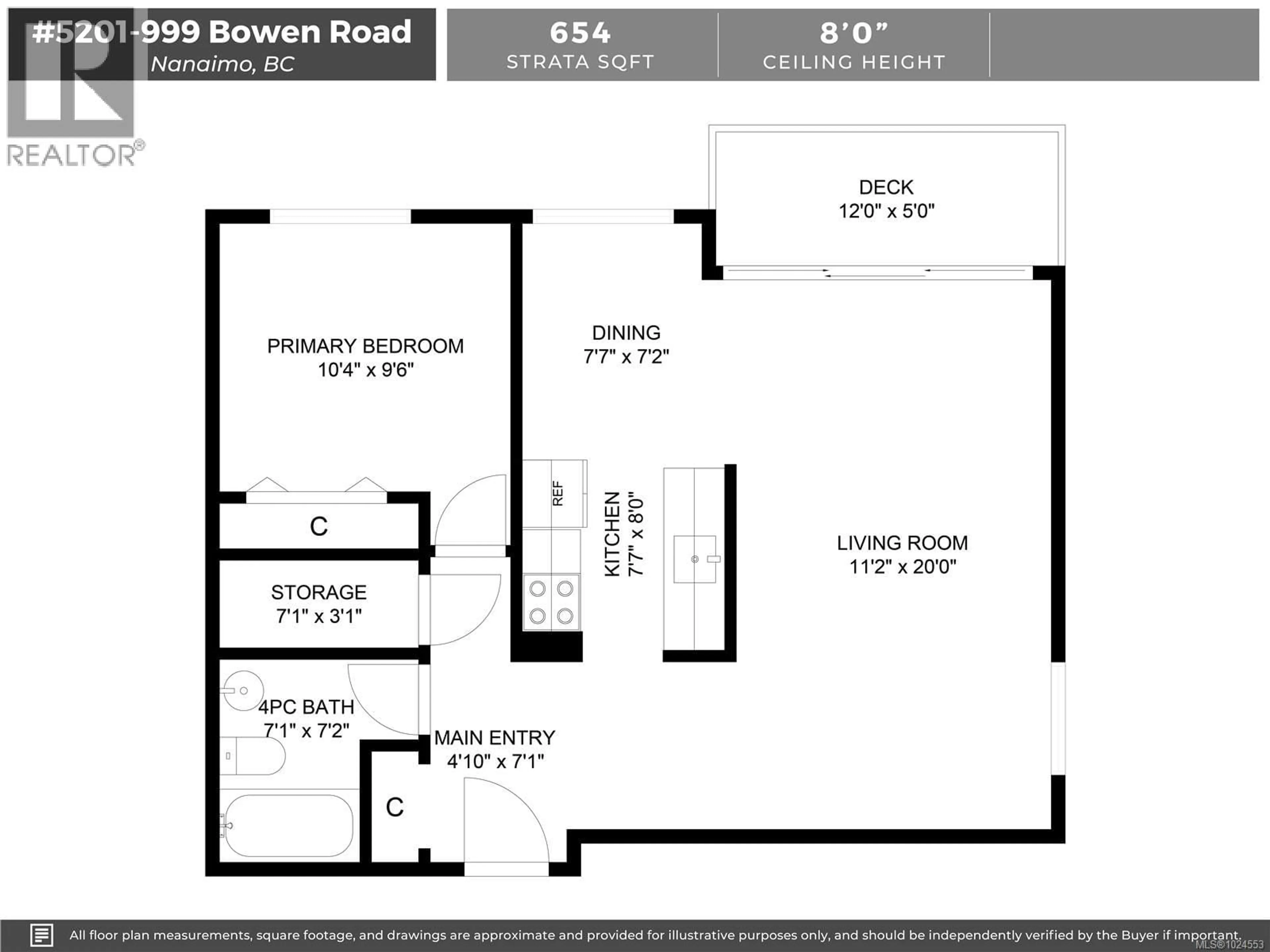 Floor plan for 5201 - 999 BOWEN ROAD, Nanaimo British Columbia V9R2A4