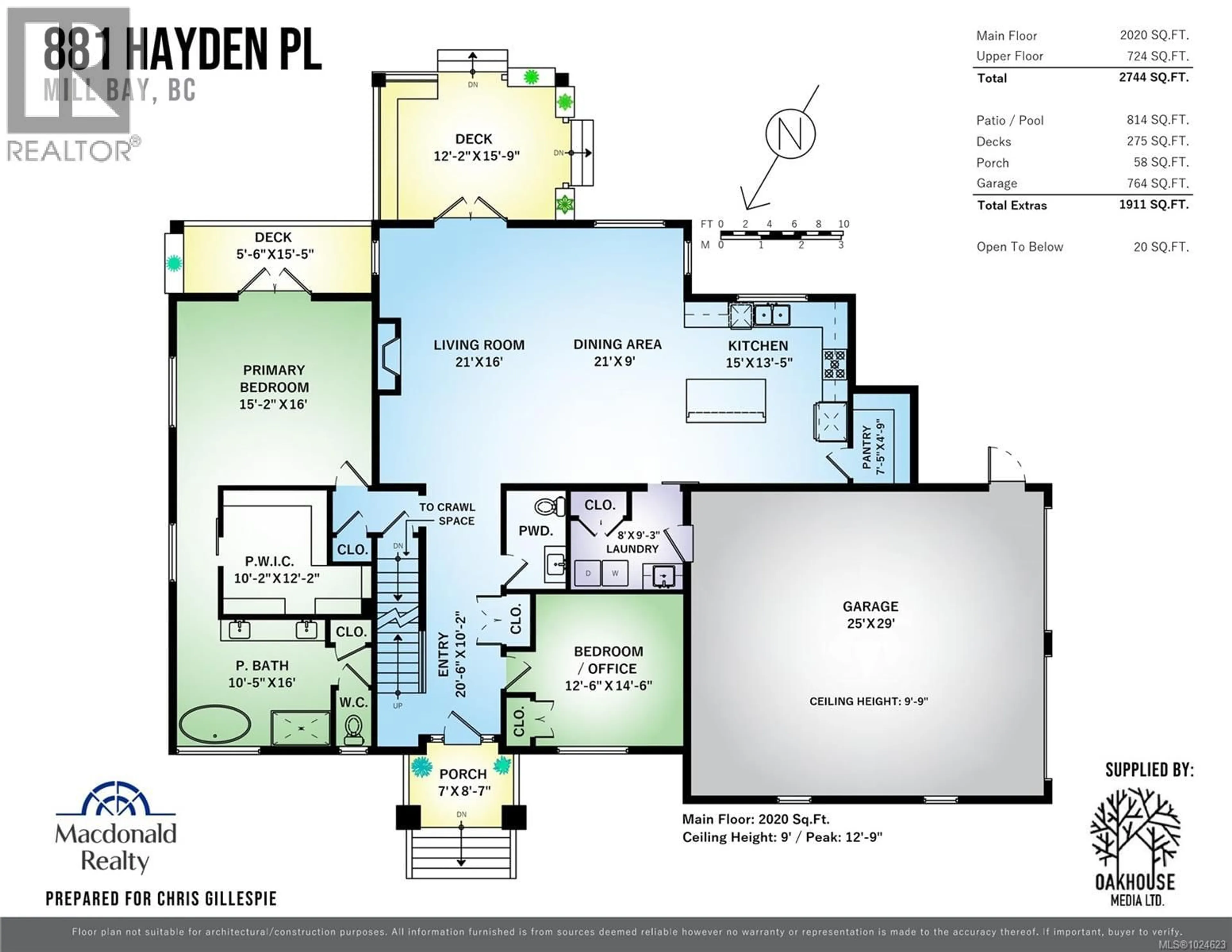Floor plan for 881 HAYDEN PLACE, Mill Bay British Columbia V8H1G9