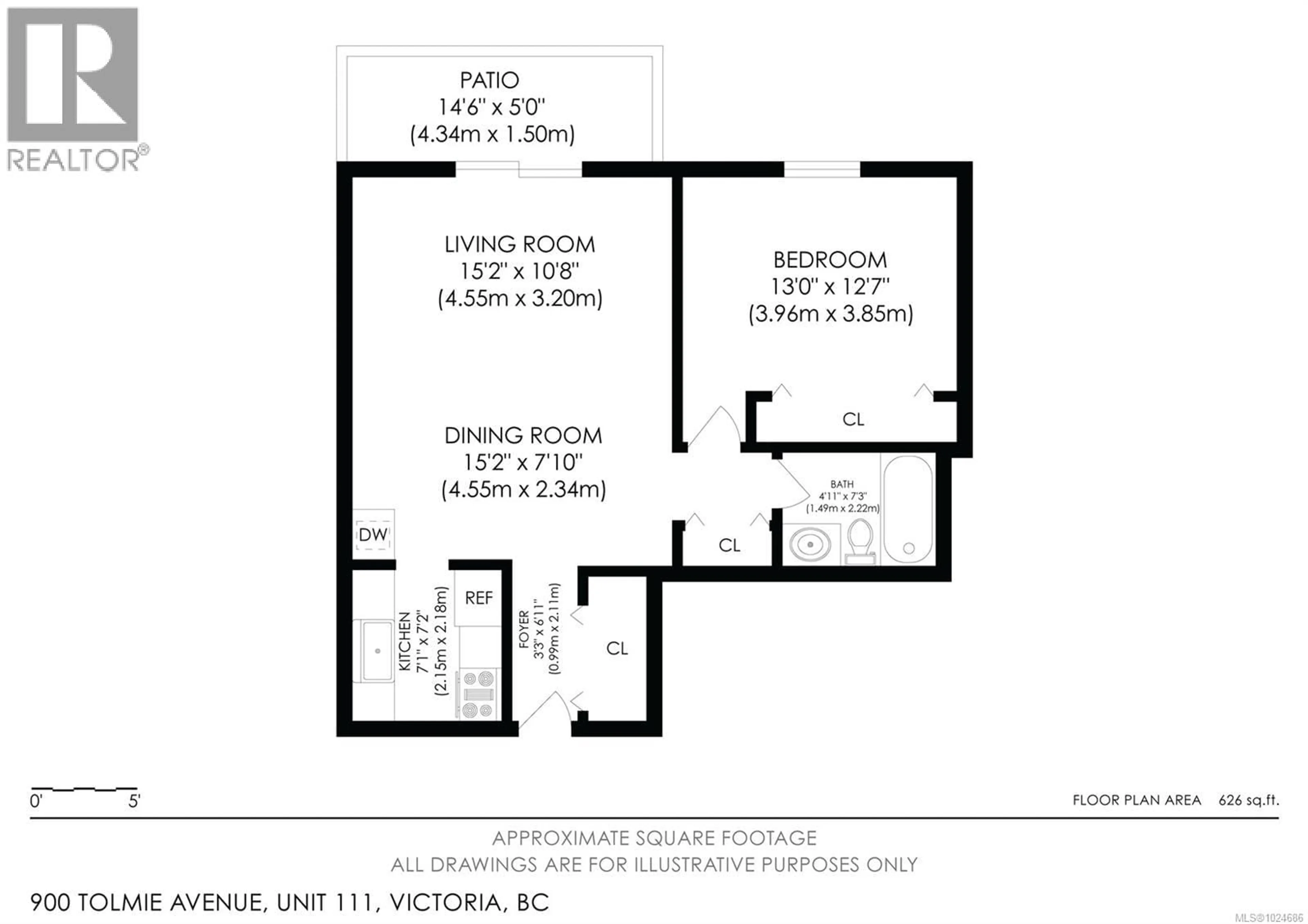 Floor plan for 111 - 900 TOLMIE AVENUE, Victoria British Columbia V8X3W6