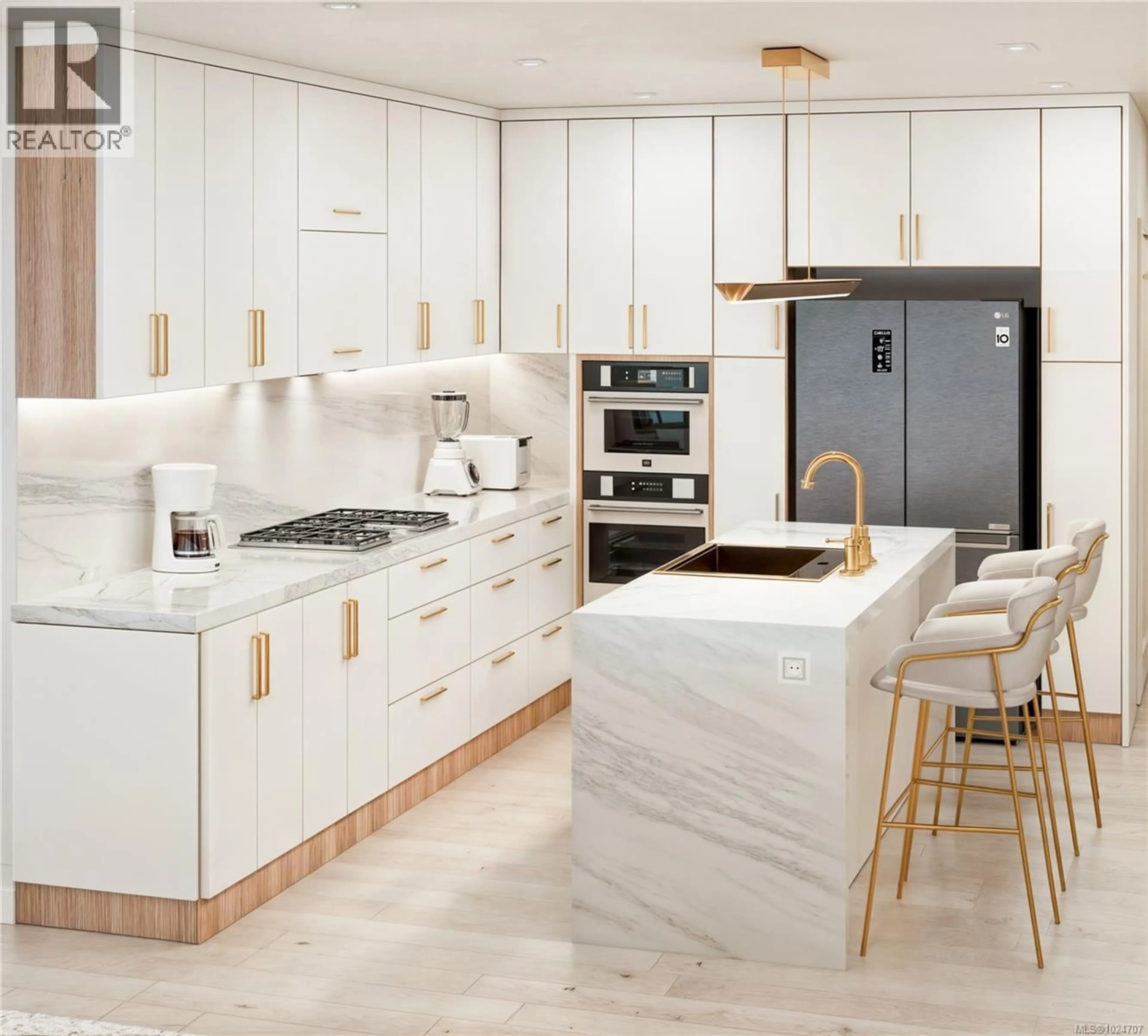 Contemporary kitchen, ceramic/tile floor for 305 - 7815 WALLACE DRIVE, Central Saanich British Columbia V8M2B1