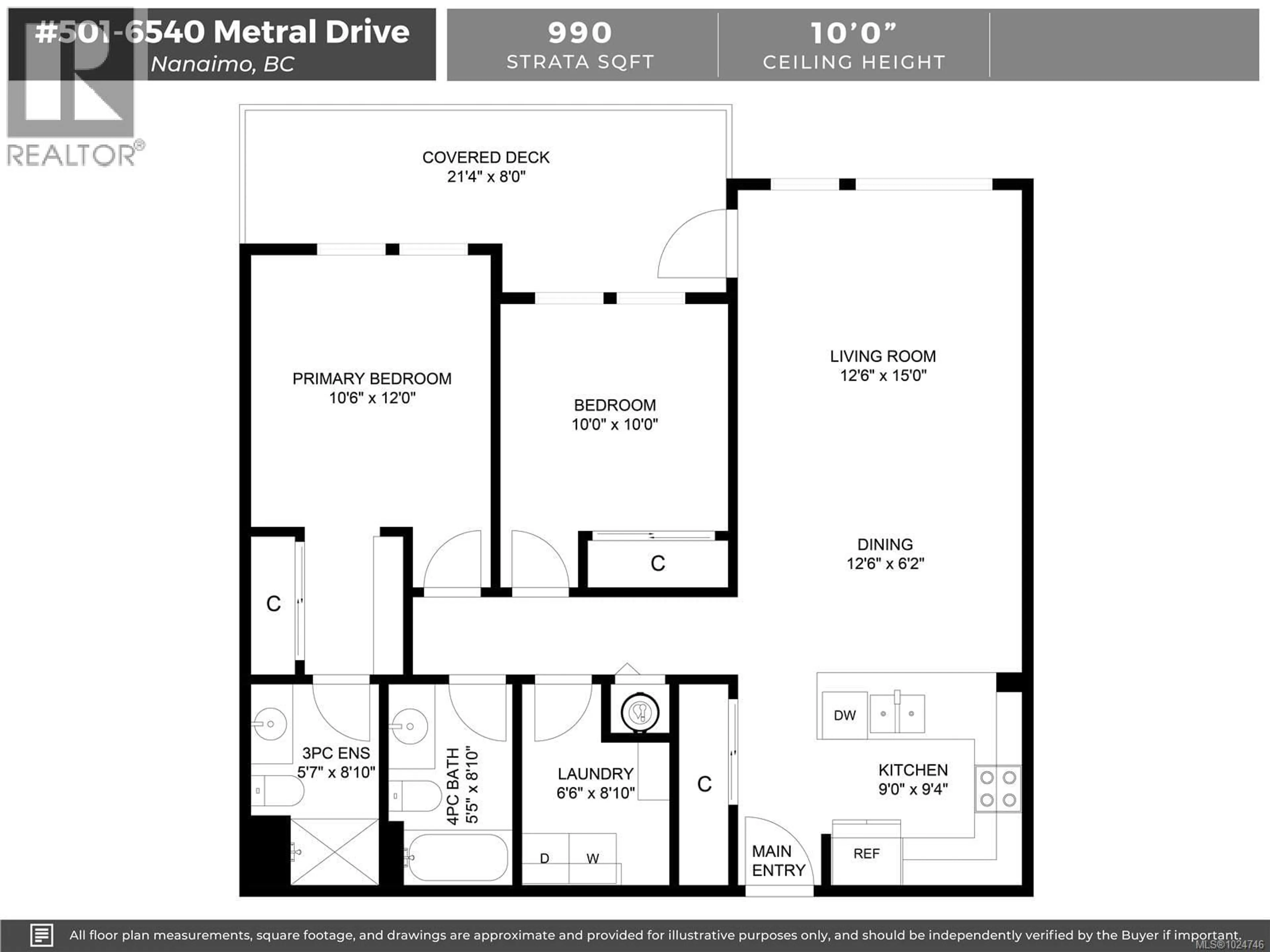 Floor plan for 501 - 6540 METRAL DRIVE, Nanaimo British Columbia V9L0L8