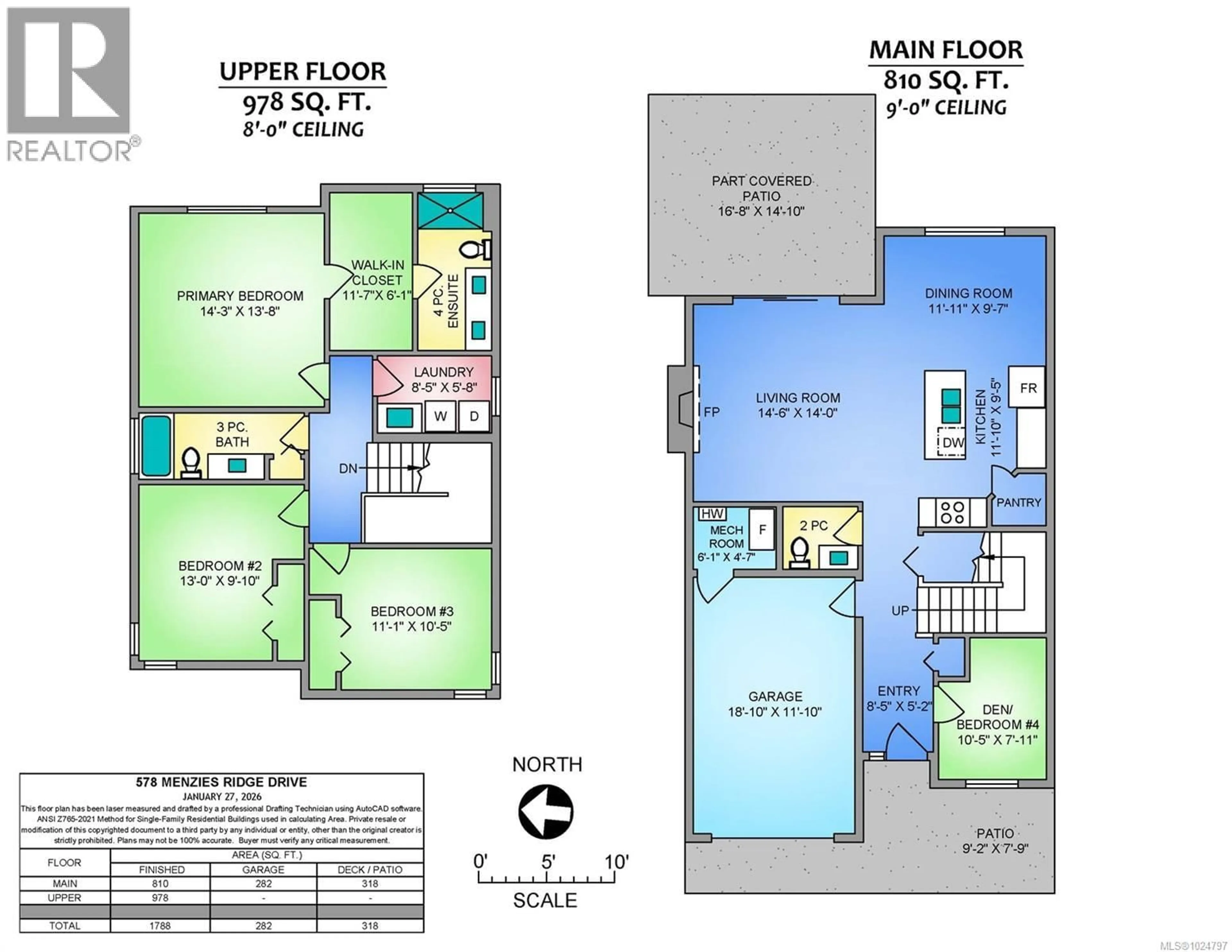 Floor plan for 578 MENZIES RIDGE DRIVE, Nanaimo British Columbia V9R0J9