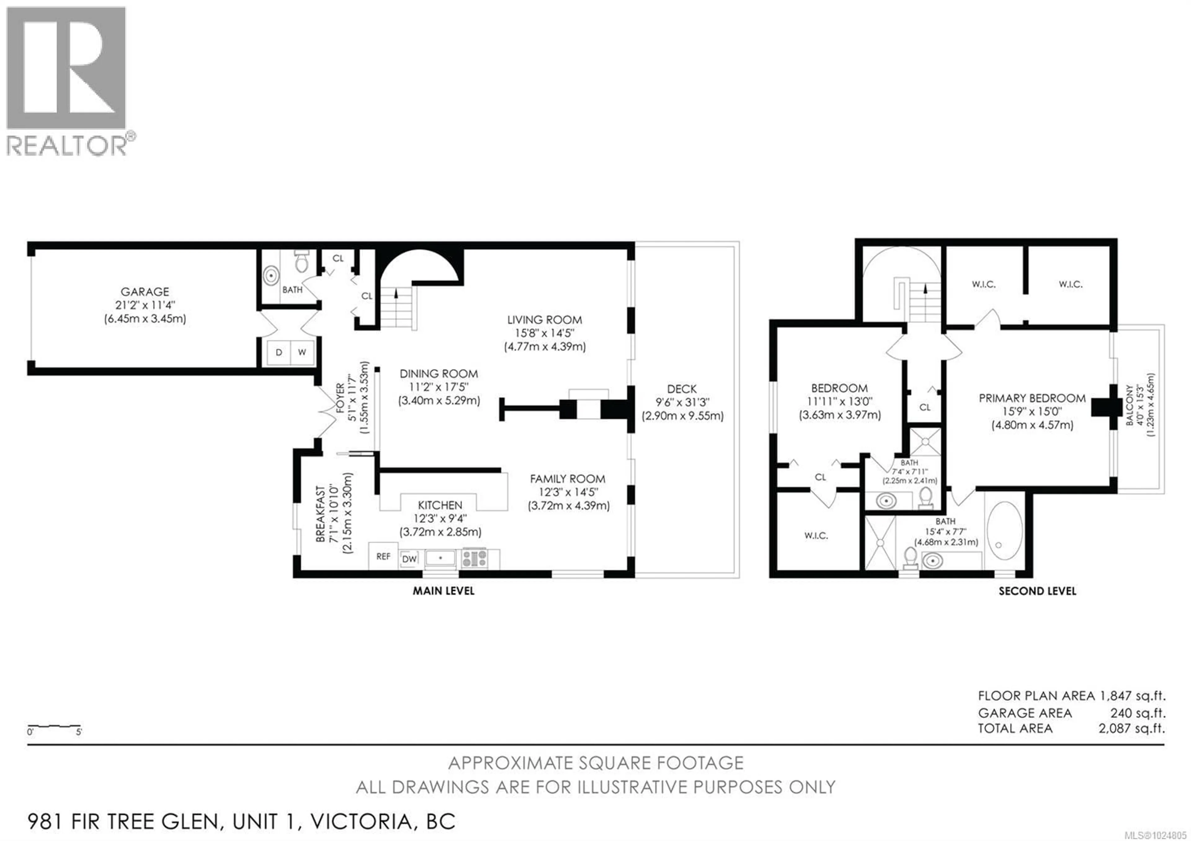 Floor plan for 1 - 981 FIR TREE GLEN, Saanich British Columbia V8X5B8