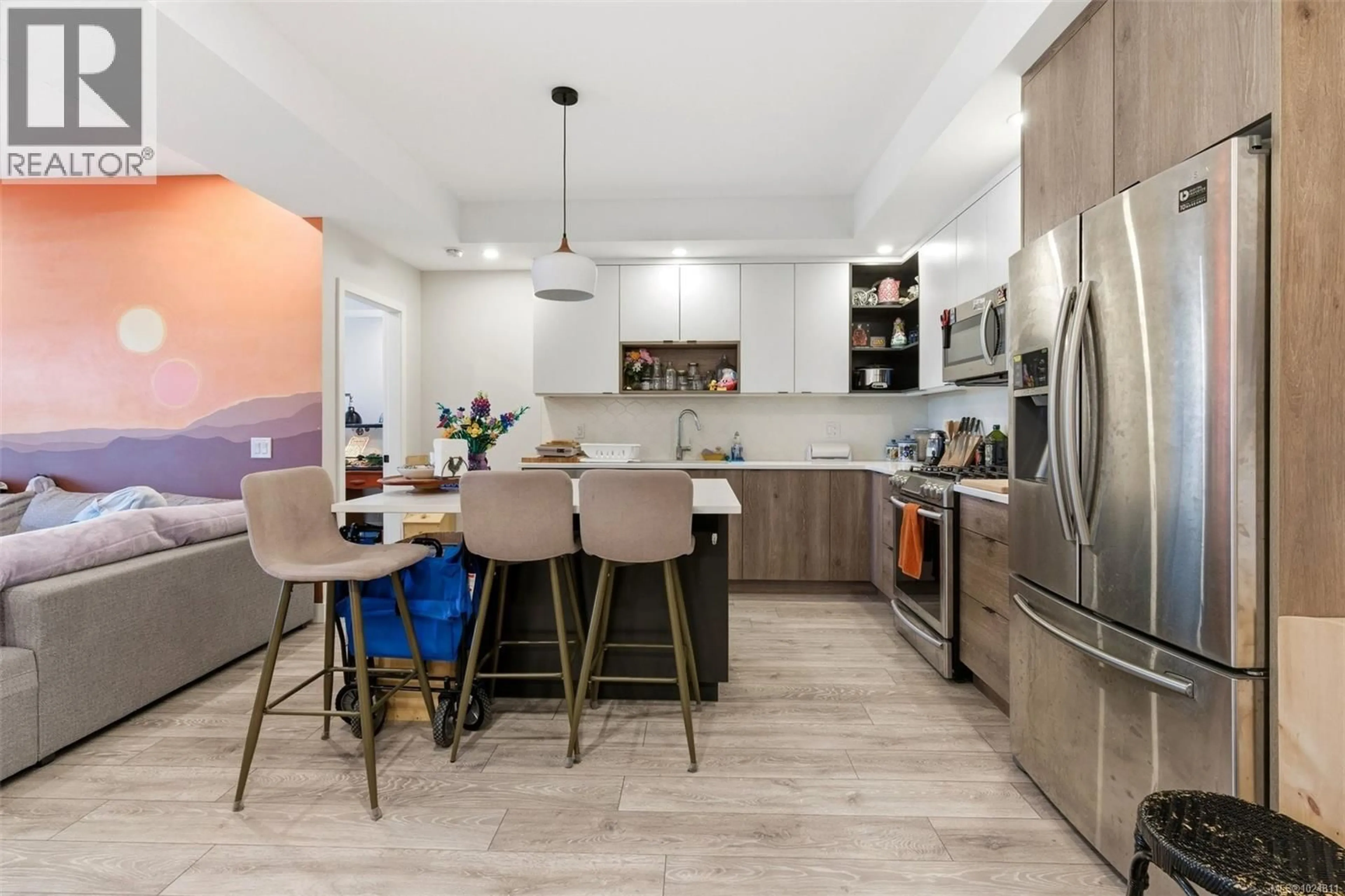 Open concept kitchen, ceramic/tile floor for 304 - 950 WHIRLAWAY CRESCENT, Langford British Columbia V9B6W6