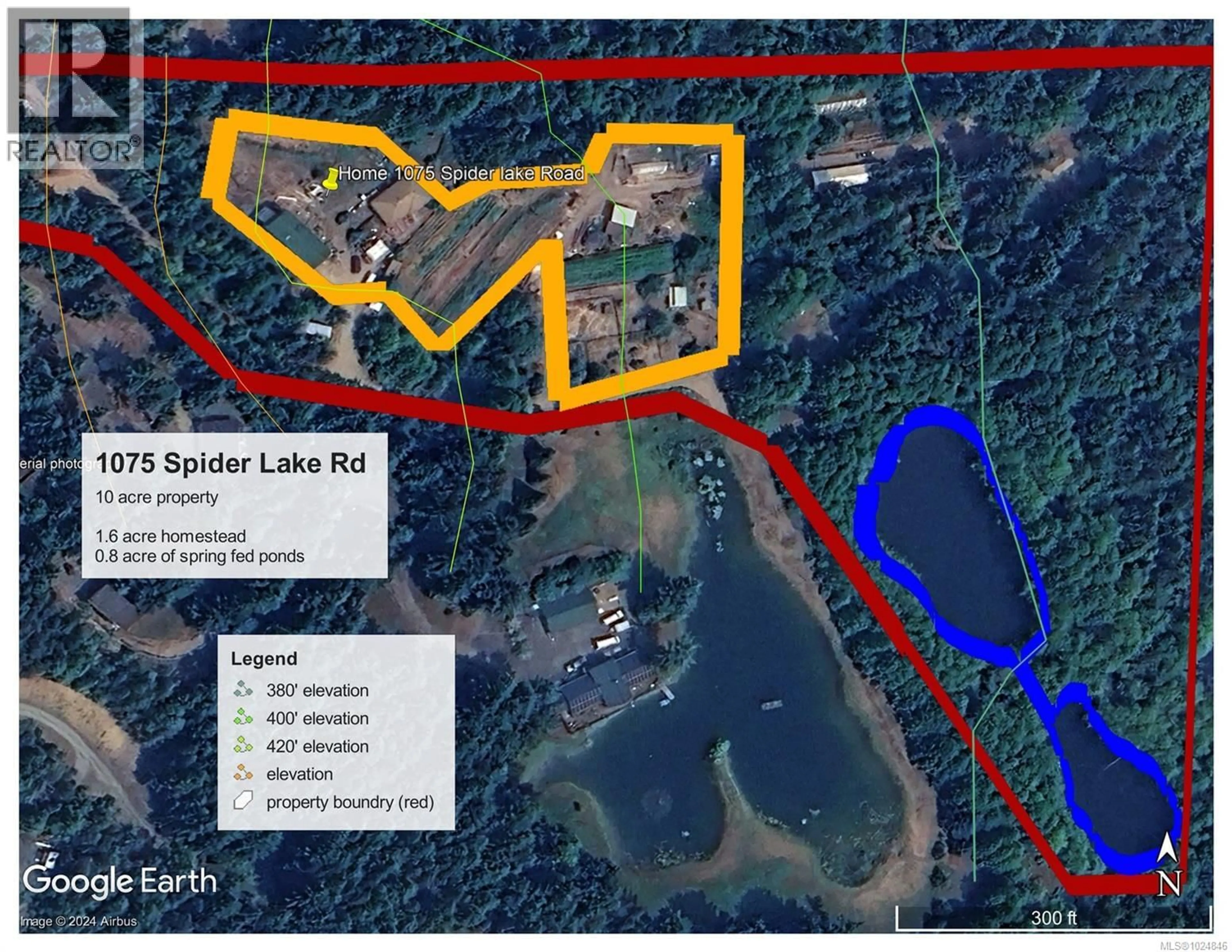 Picture of a map for 1075 SPIDER LAKE ROAD, Qualicum Beach British Columbia V9K2L7