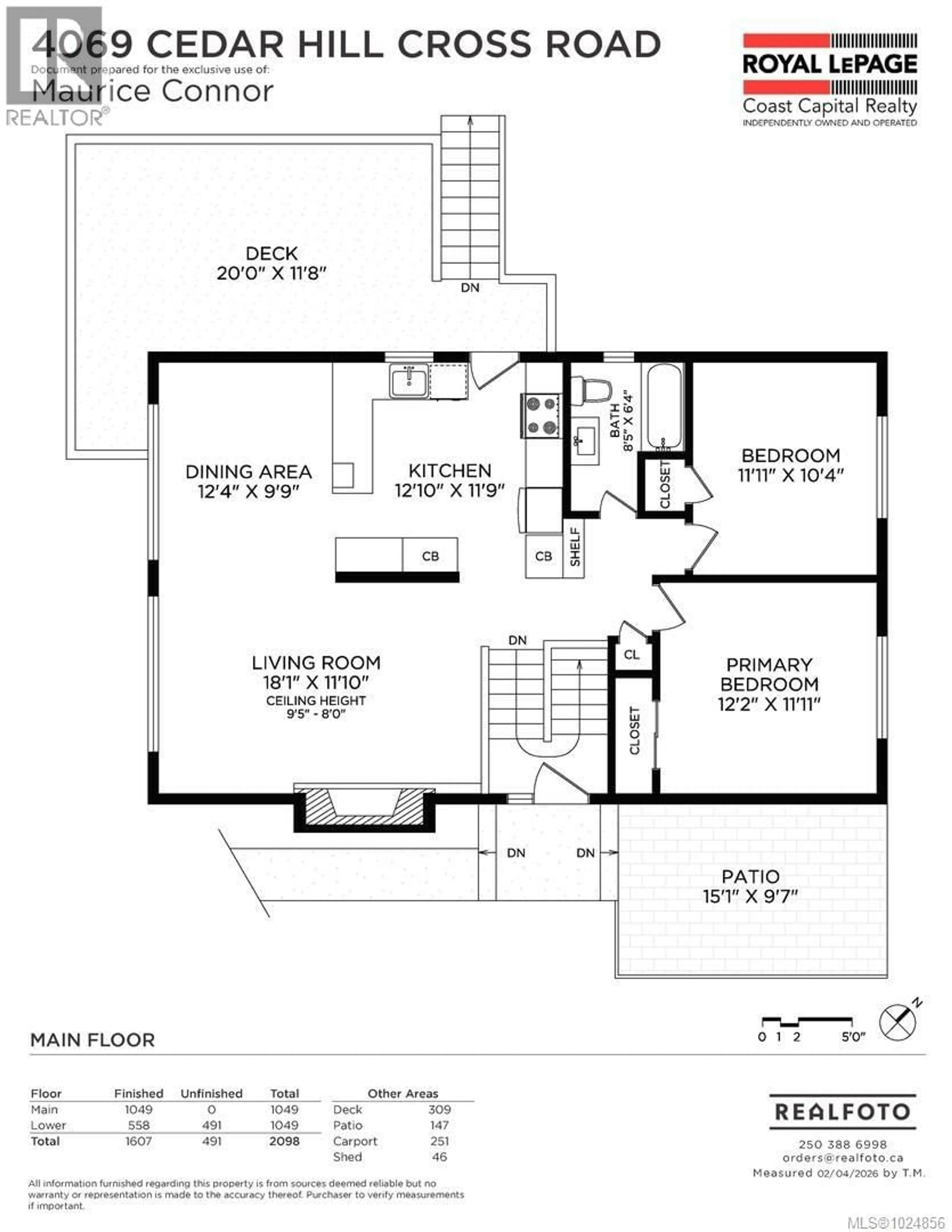 Floor plan for 4069 CEDAR HILL CROSS ROAD, Saanich British Columbia V8X2J2