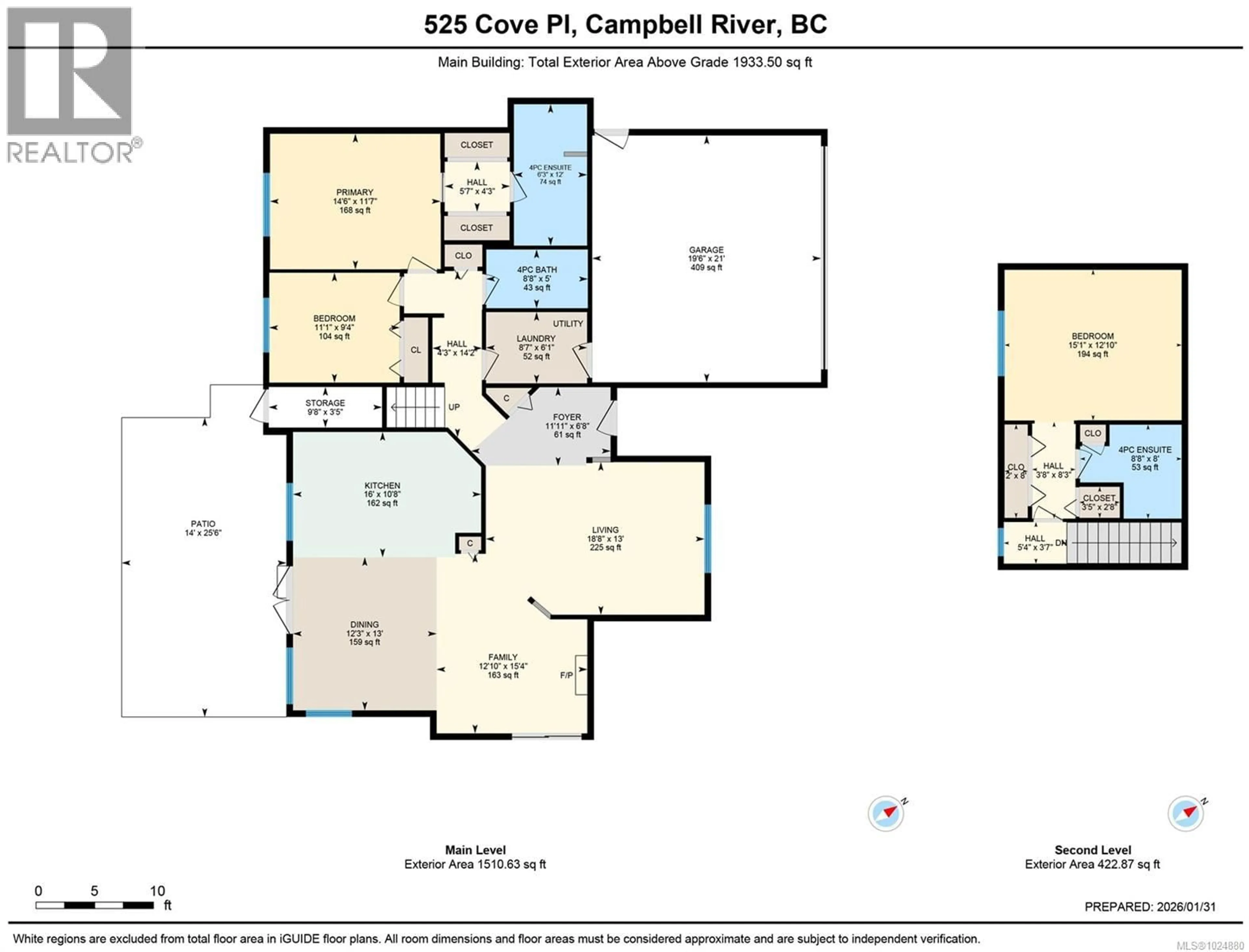 Floor plan for 525 COVE PLACE, Campbell River British Columbia V9W7Z6