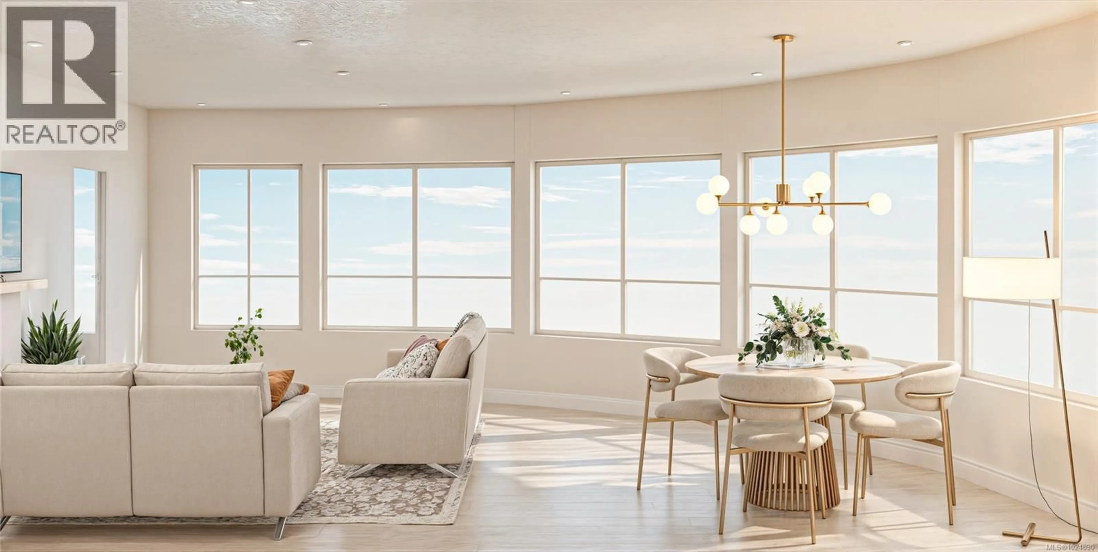 Living room with furniture, ceramic/tile floor for 404 - 7815 WALLACE DRIVE, Central Saanich British Columbia V8M2B1