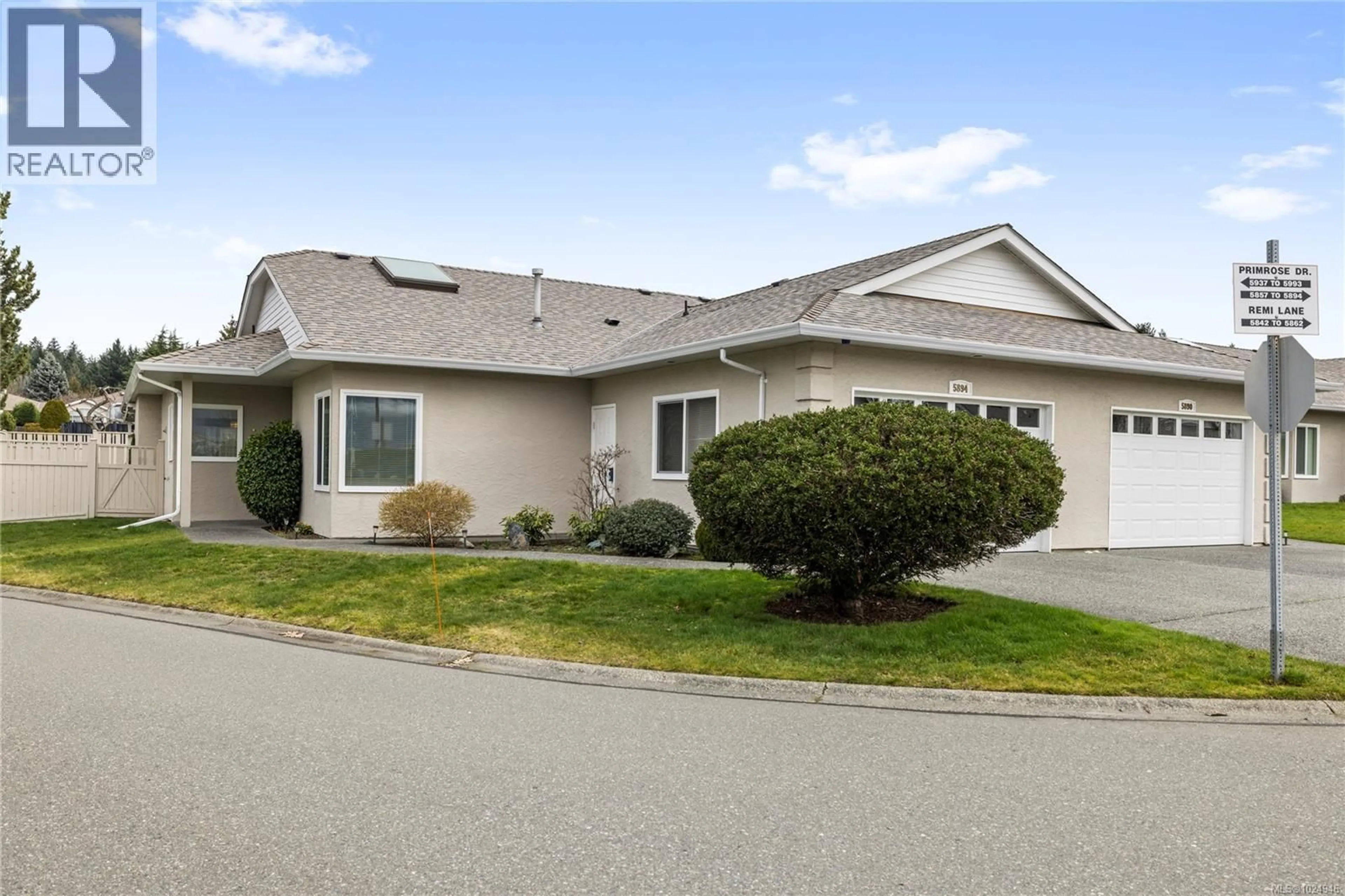 Home with vinyl exterior material, street for 5894 PRIMROSE DRIVE, Nanaimo British Columbia V9T6B8