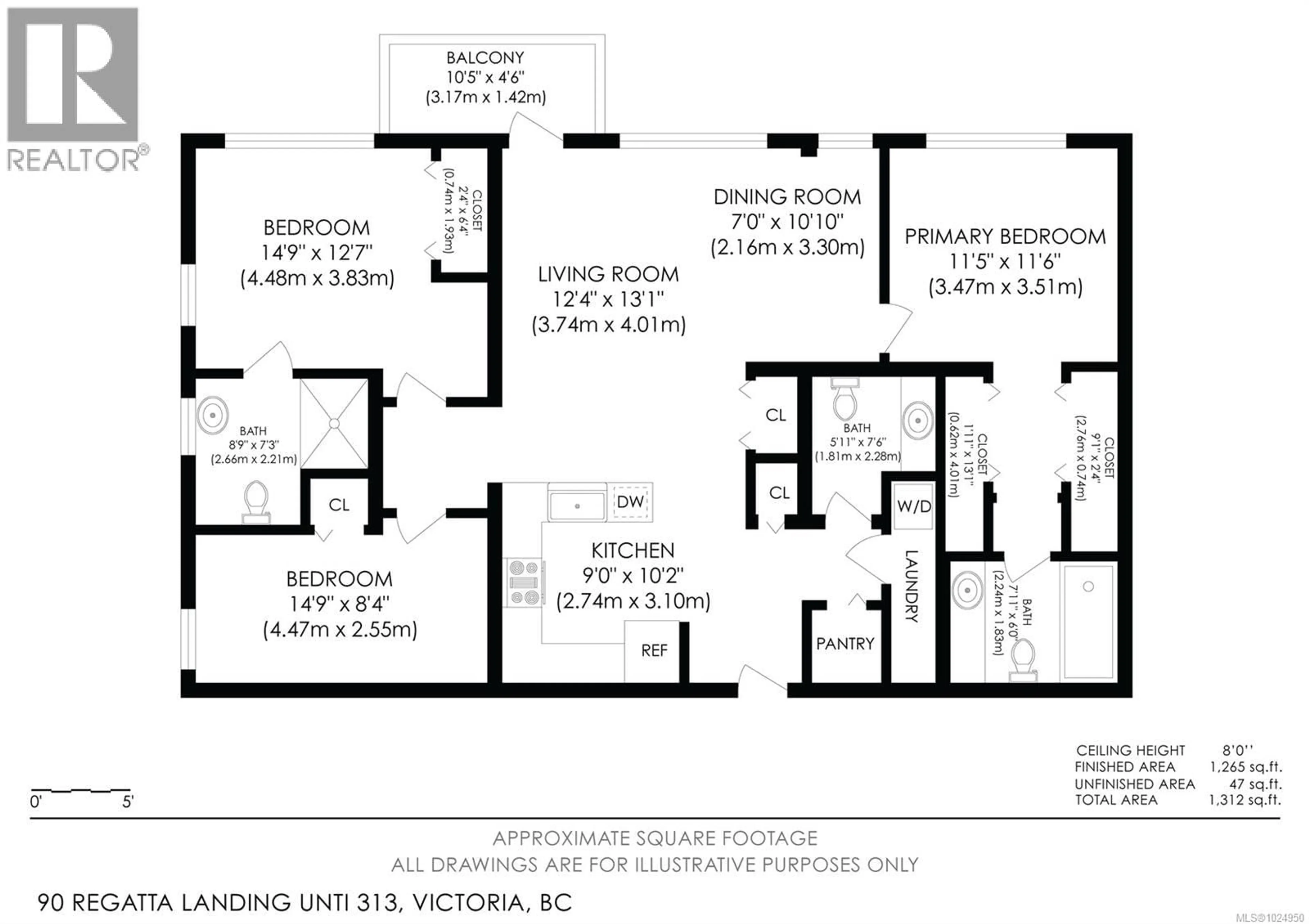 Floor plan for 313 - 90 REGATTA LANDING, Victoria British Columbia V9A7R2