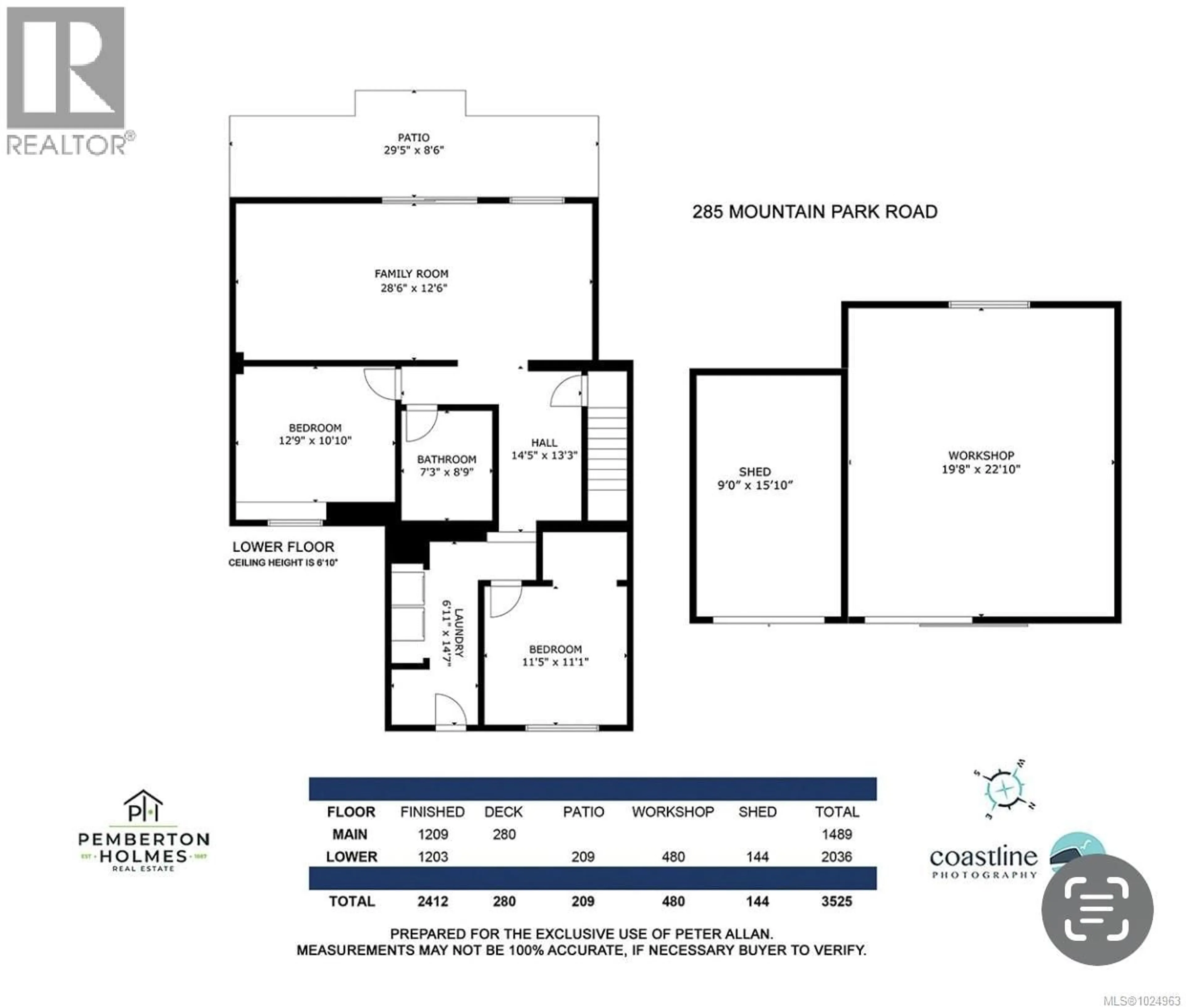 Floor plan for 285 MOUNTAIN PARK DRIVE, Salt Spring British Columbia V8K1G3