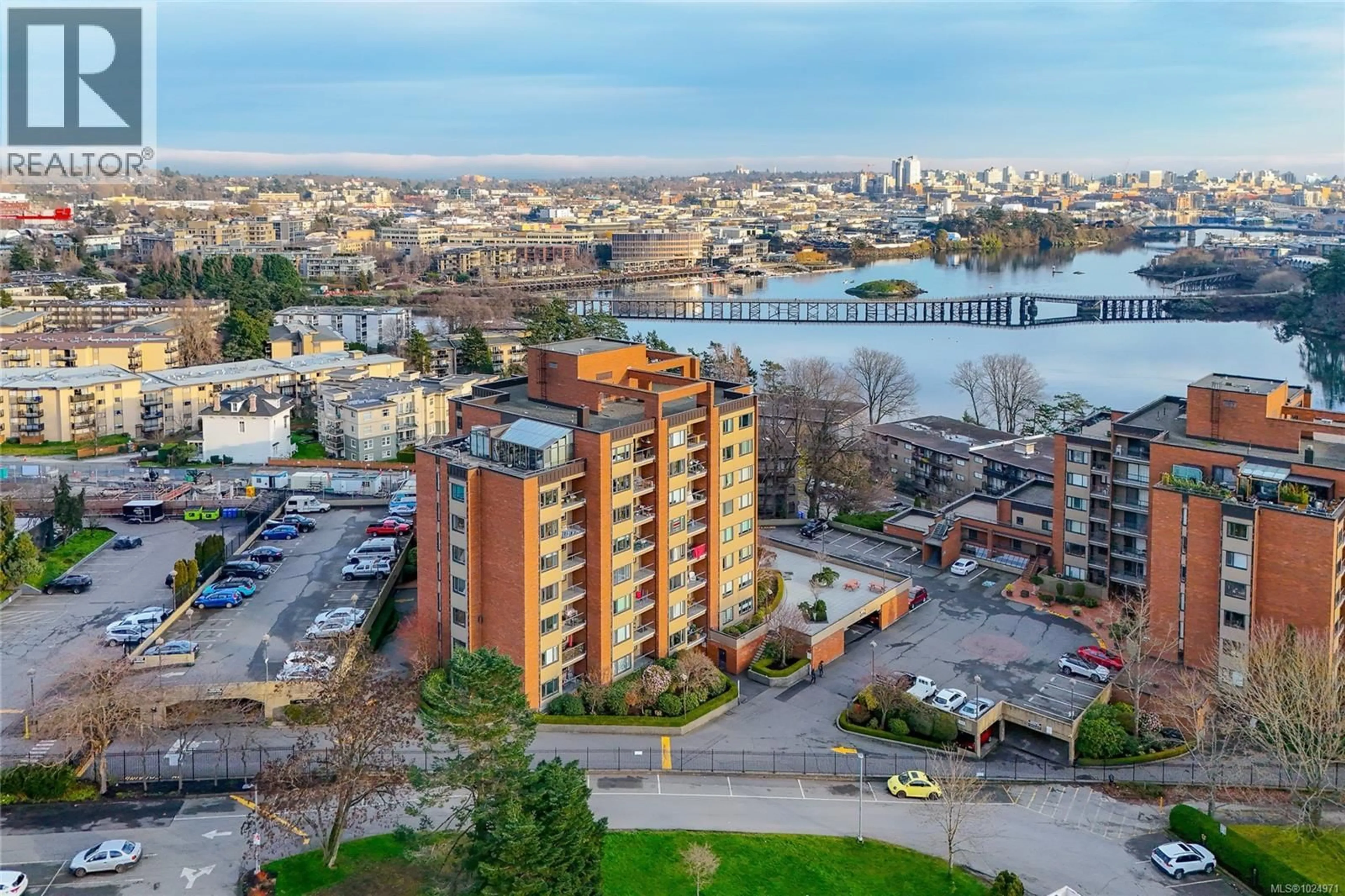 A pic from outside/outdoor area/front of a property/back of a property/a pic from drone, city buildings view from balcony for PH2 - 103 GORGE ROAD EAST, Victoria British Columbia V9A6Z2