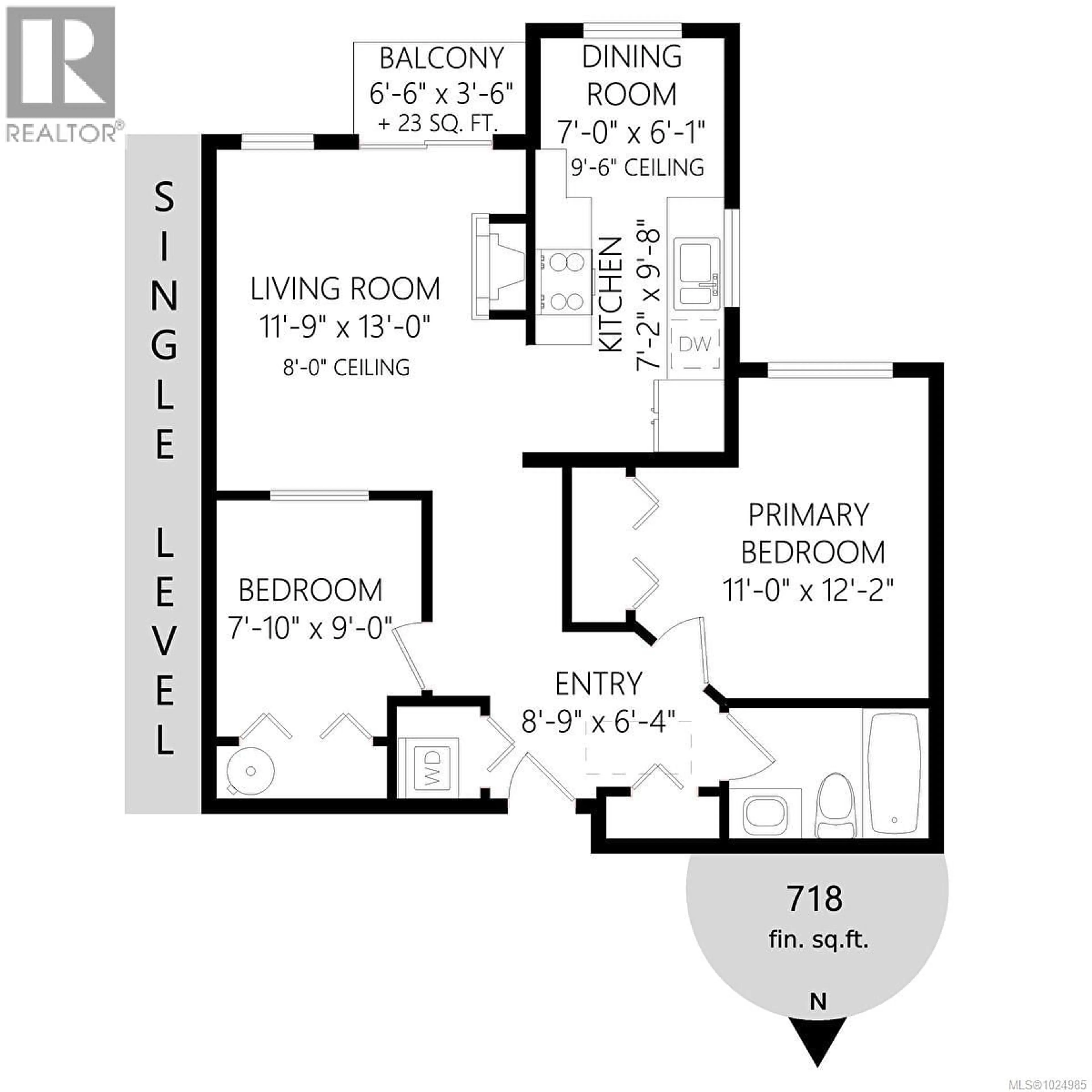 Floor plan for 408 - 520 DUNEDIN STREET, Victoria British Columbia V8T2L6
