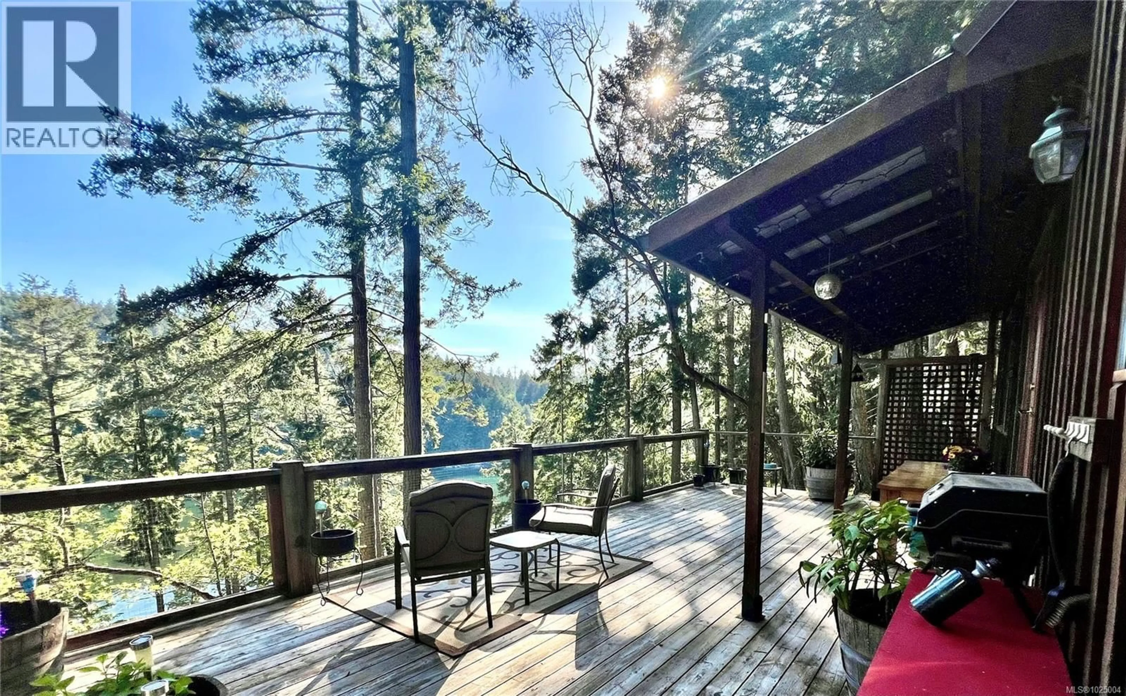 Patio, forest/trees view for 231 HALIBUT HILL ROAD, Mudge Island British Columbia V0R1X6
