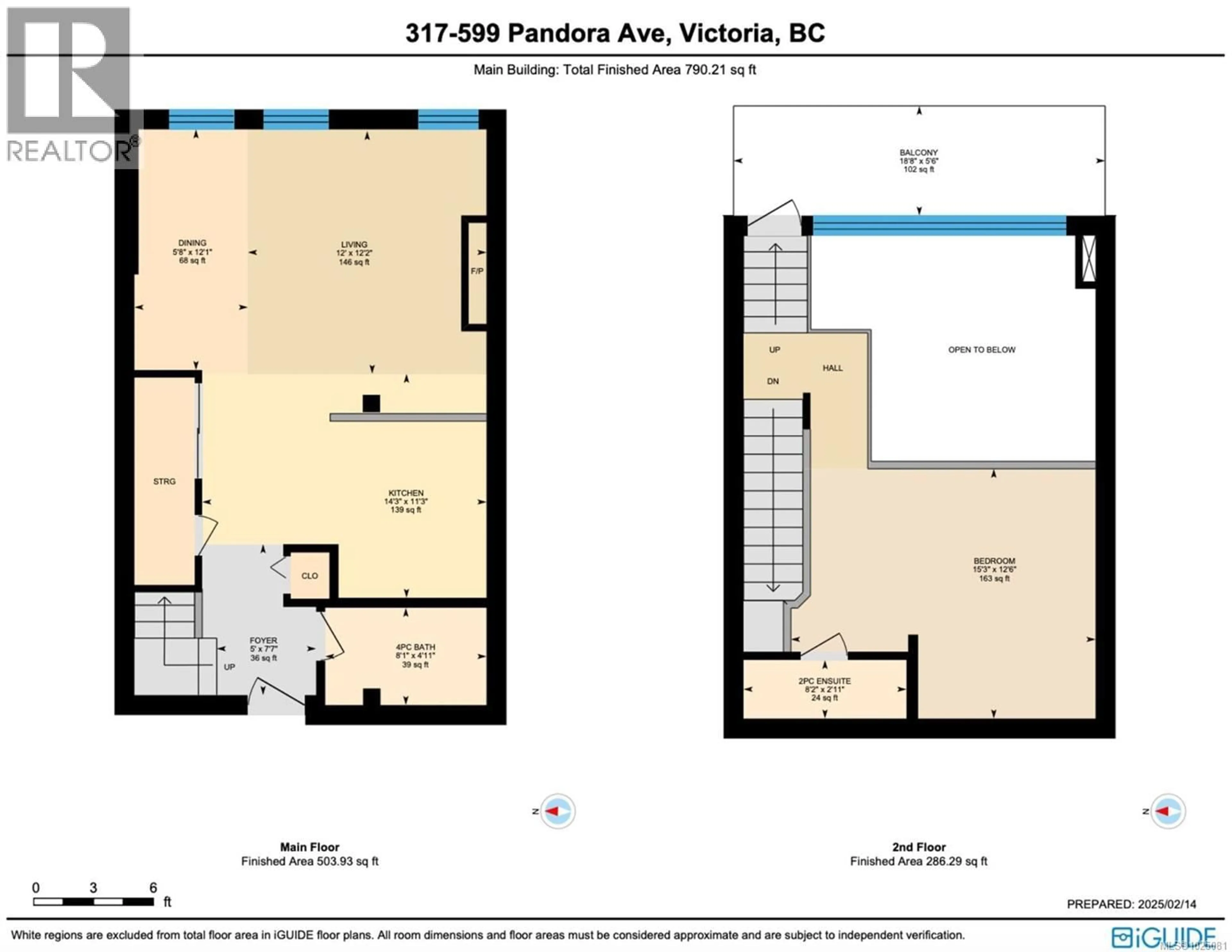 Floor plan for 317 - 599 PANDORA AVENUE, Victoria British Columbia V8W1N5