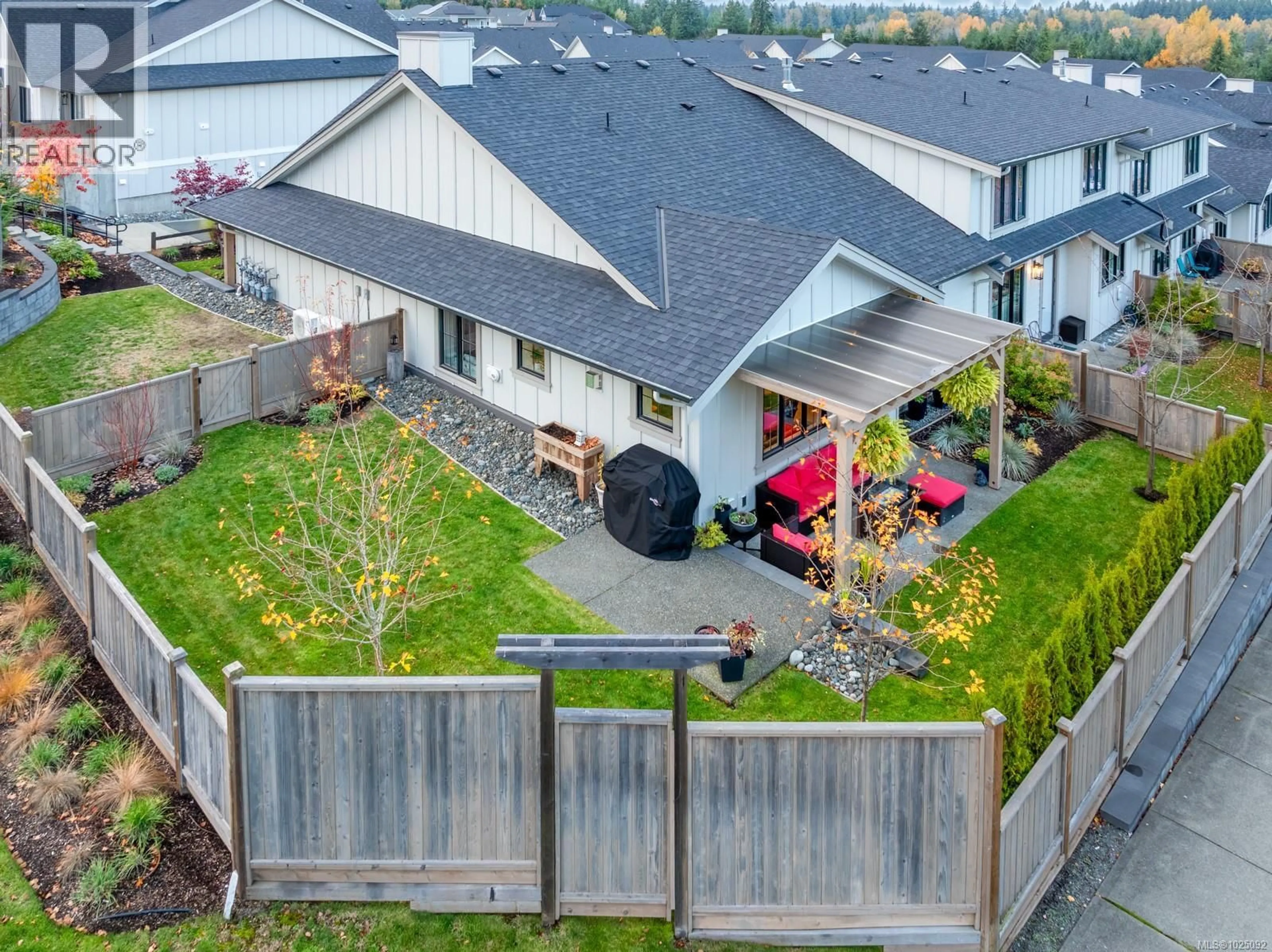 A pic from outside/outdoor area/front of a property/back of a property/a pic from drone, mountain view for 137 - 4098 BUCKSTONE ROAD, Courtenay British Columbia V9N0H2