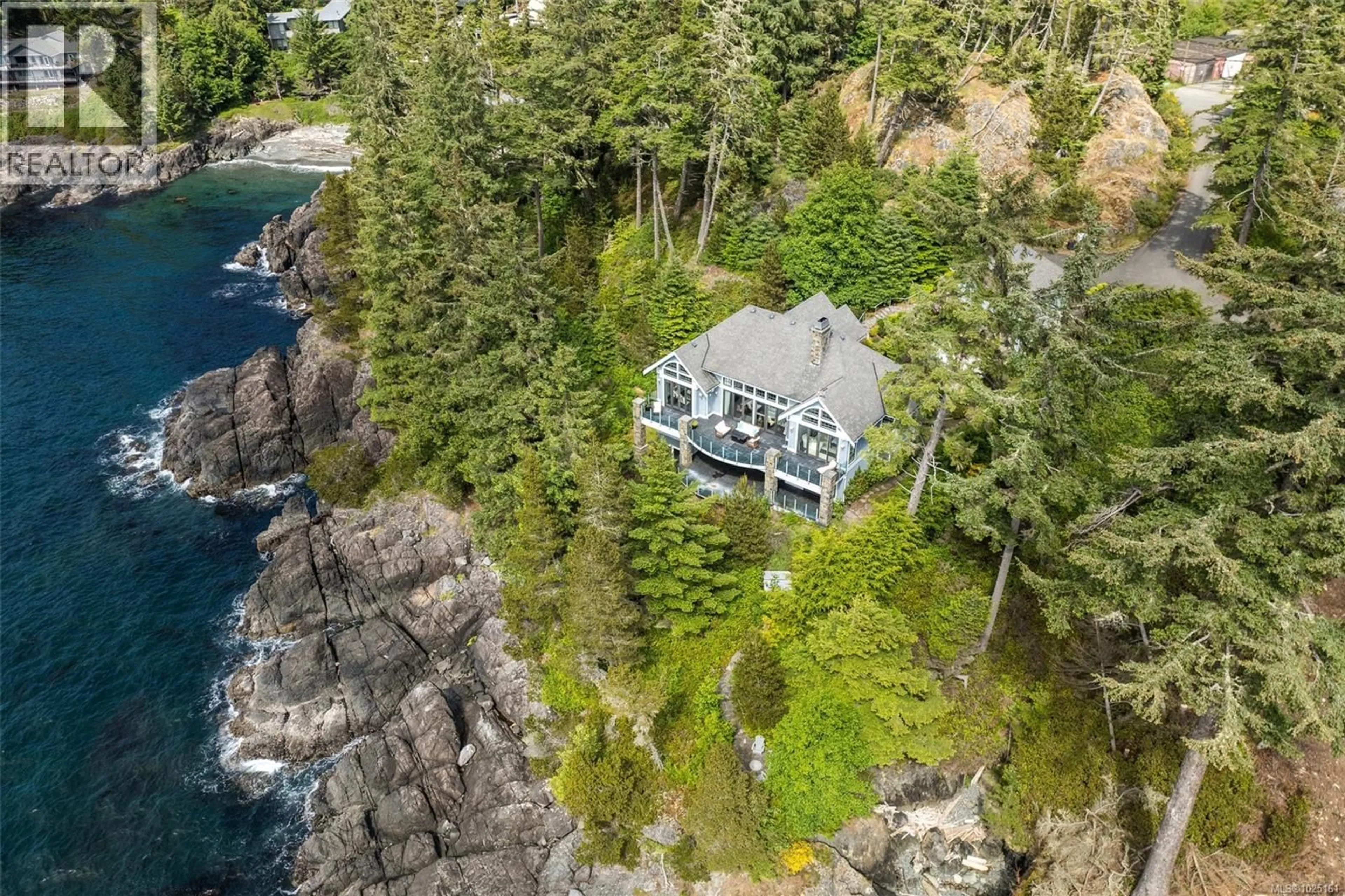 A pic from outside/outdoor area/front of a property/back of a property/a pic from drone, water/lake/river/ocean view for 1050 ROXVIEW COURT, Sooke British Columbia V9Z1L8