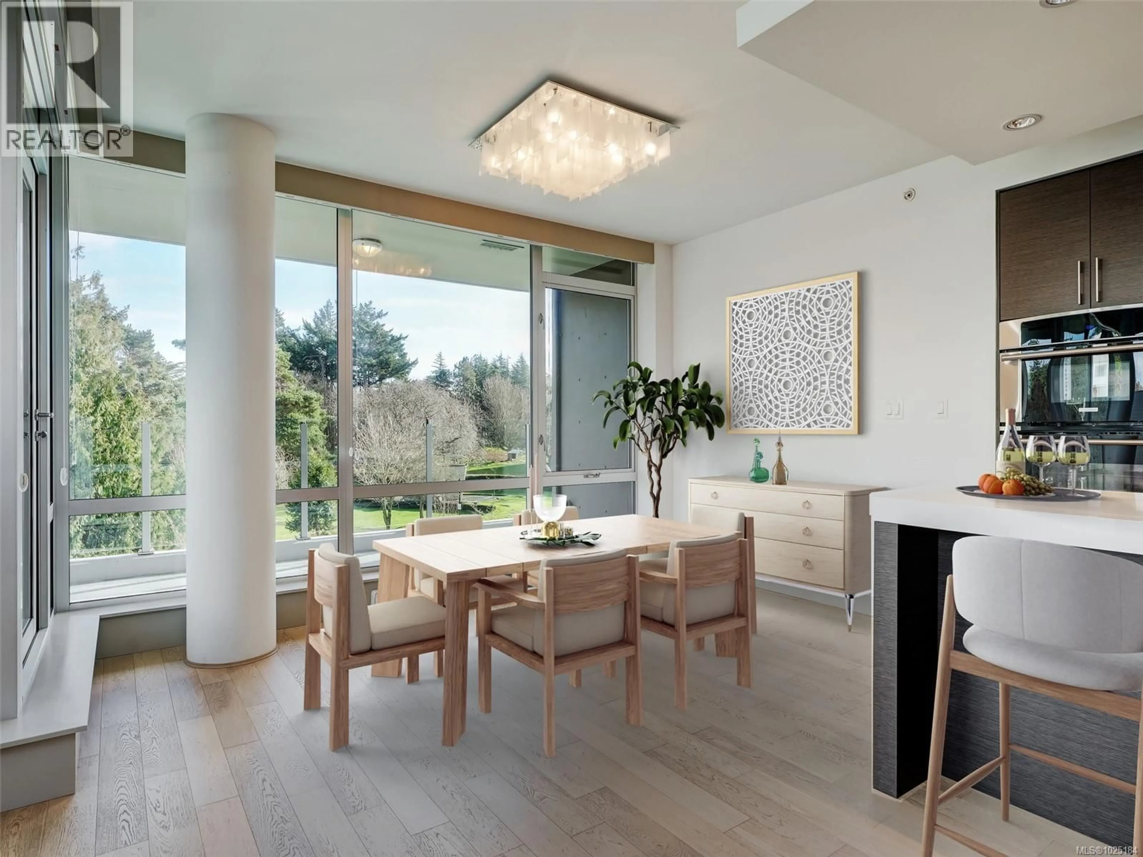 Dining room, wood/laminate floor for 403 - 200 DOUGLAS STREET, Victoria British Columbia V8V2P2