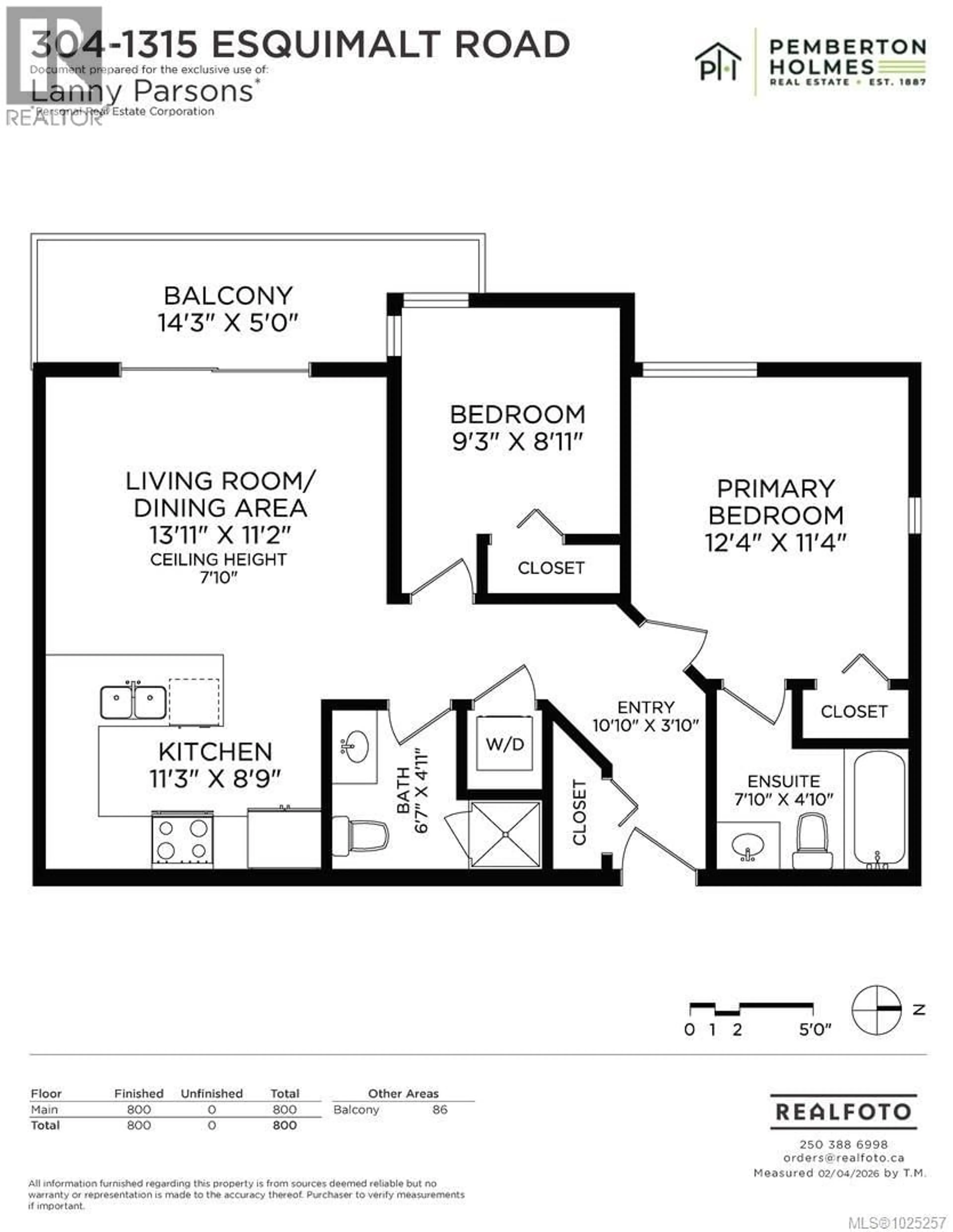 Floor plan for 304 - 1315 ESQUIMALT ROAD, Esquimalt British Columbia V9A3P5