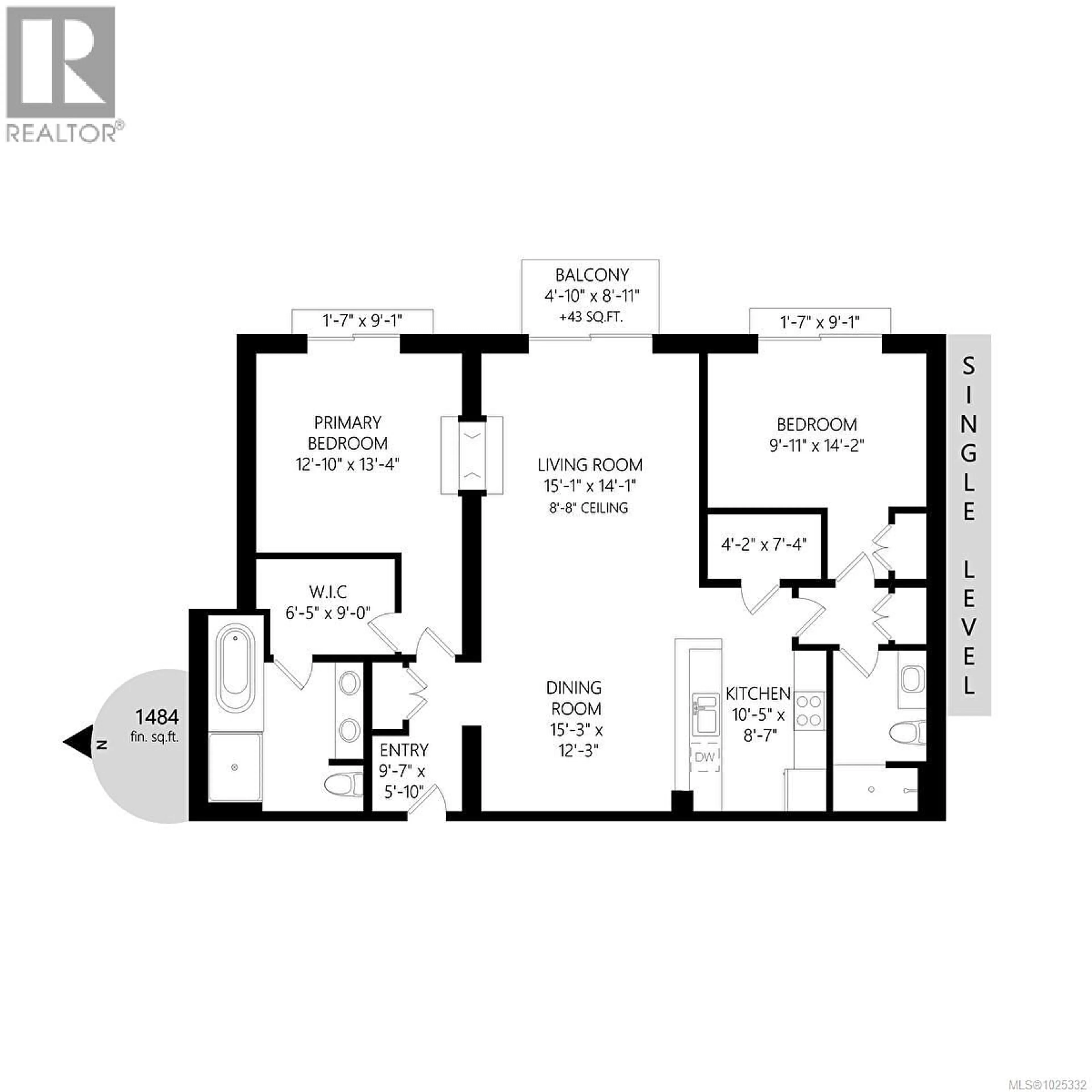 Floor plan for 405 - 1175 BEACH DRIVE, Oak Bay British Columbia V8S2N2