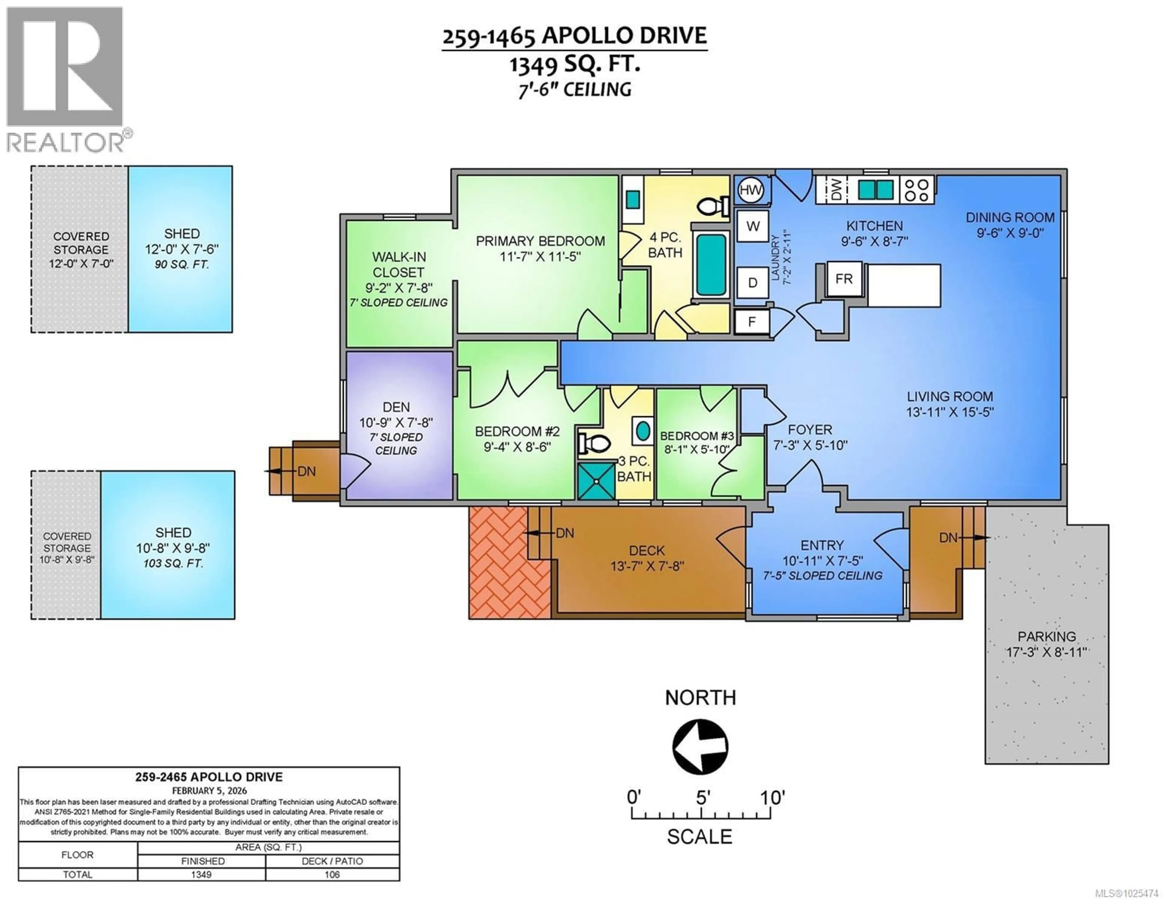 Floor plan for 259 - 2465 APOLLO DRIVE, Nanoose Bay British Columbia V9P9K2