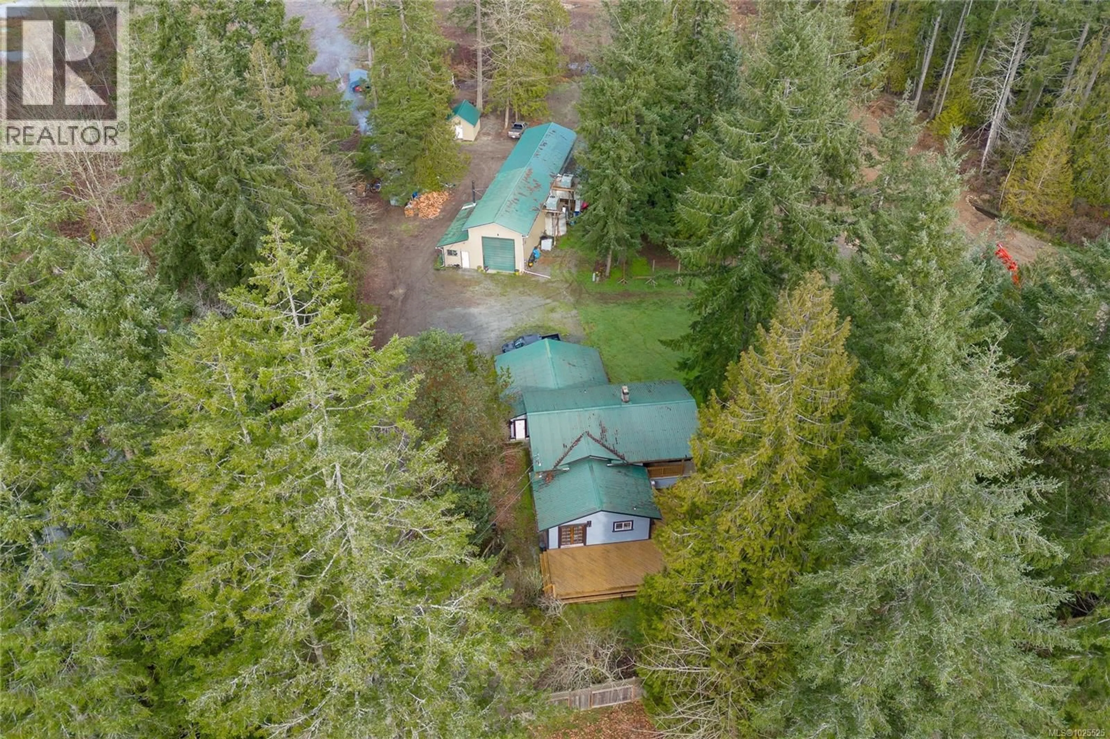A pic from outside/outdoor area/front of a property/back of a property/a pic from drone, forest/trees view for 2560 TIESU ROAD, Nanaimo British Columbia V9X1W9