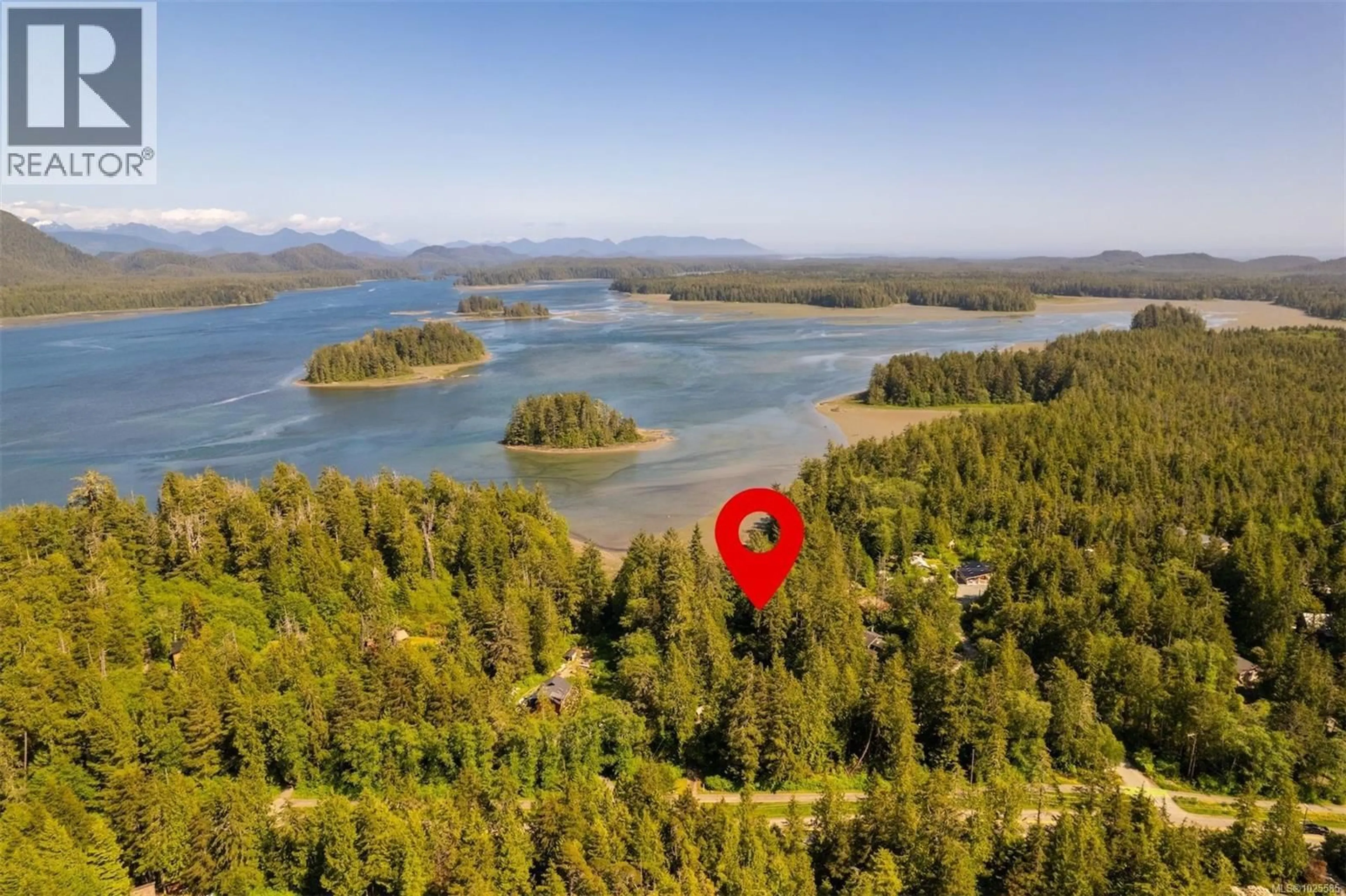 A pic from outside/outdoor area/front of a property/back of a property/a pic from drone, water/lake/river/ocean view for 1076 PACIFIC RIM HIGHWAY, Tofino British Columbia V0R2Z0