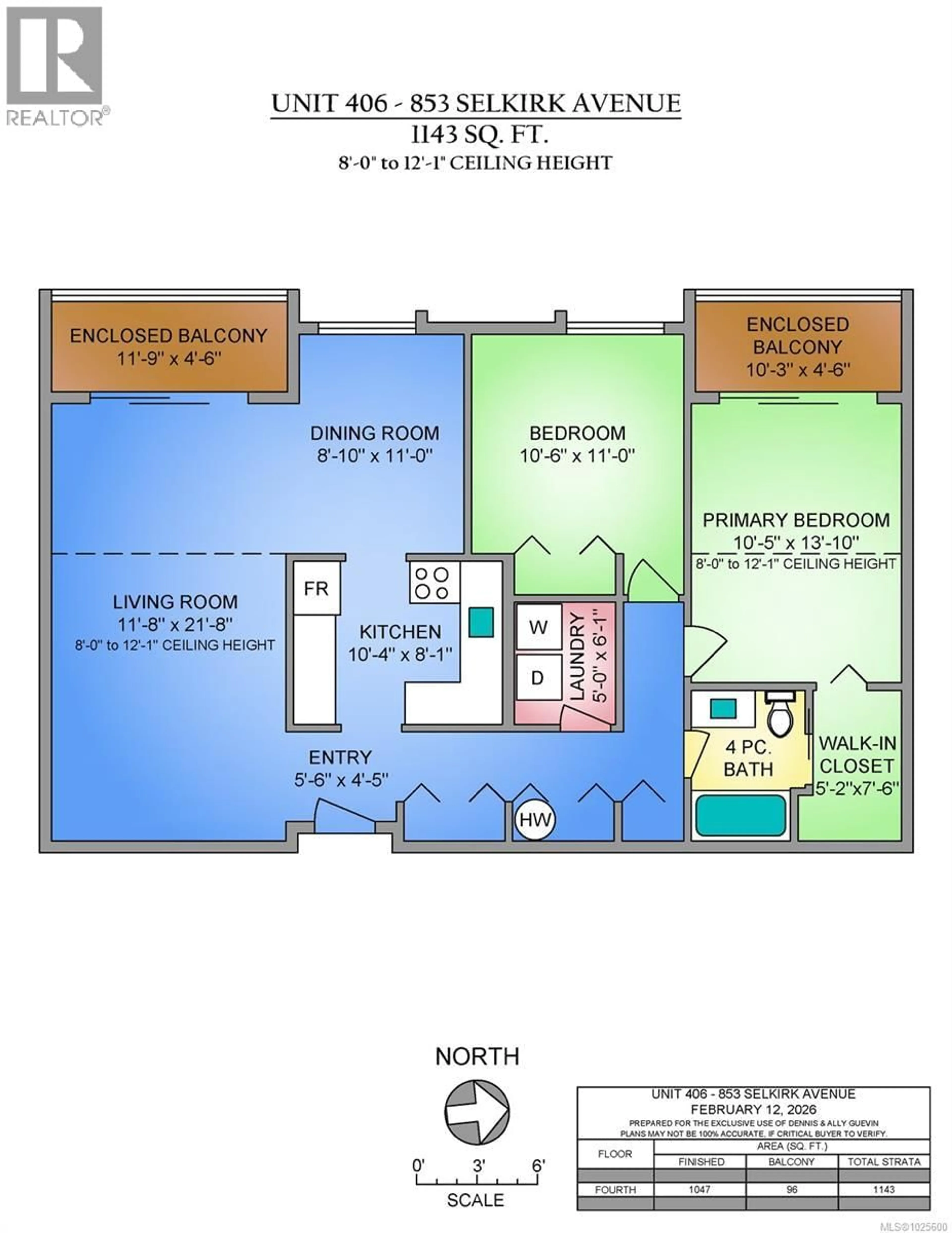 Floor plan for 406 - 853 SELKIRK AVENUE, Esquimalt British Columbia V9A2T7