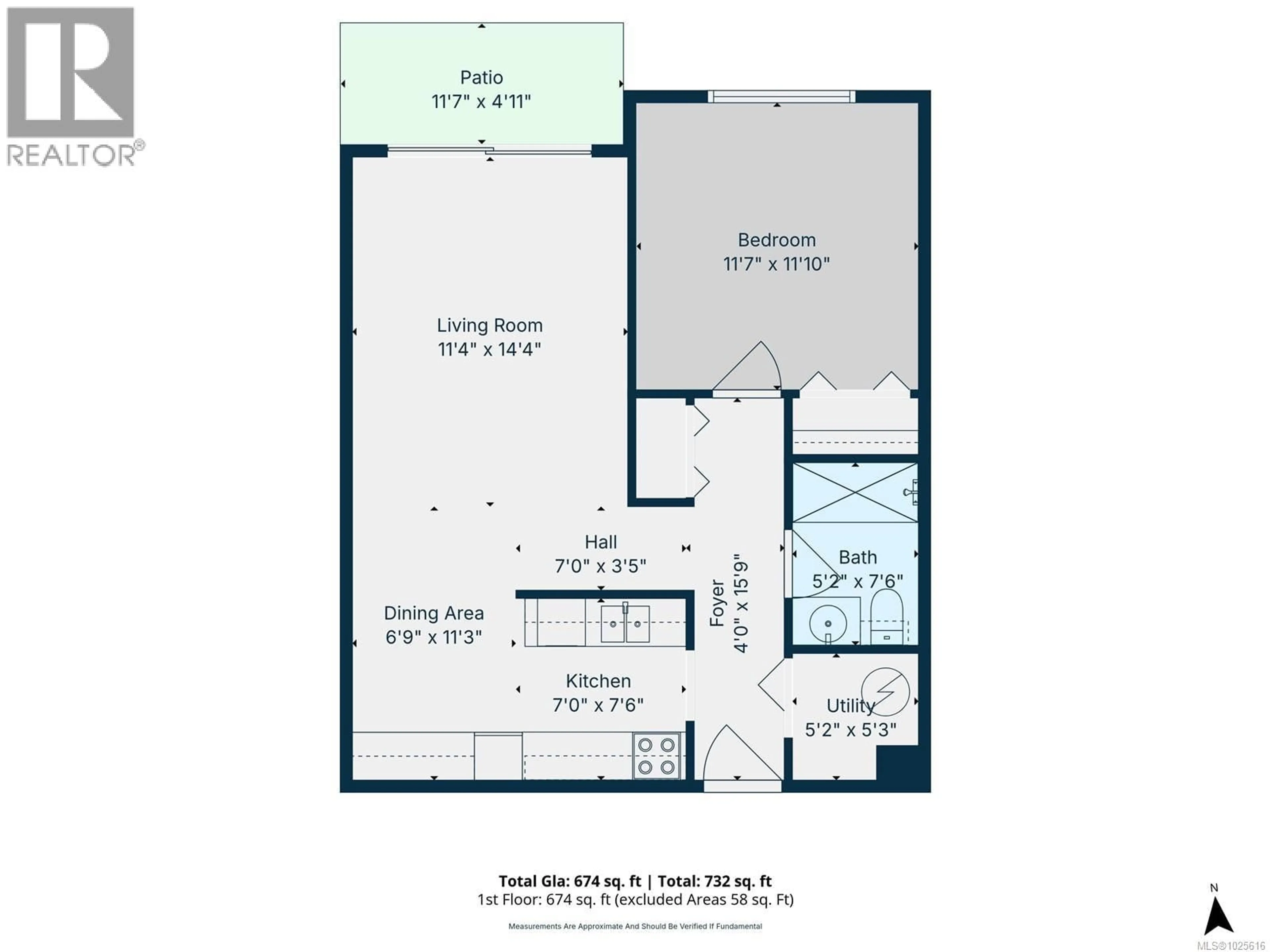 Floor plan for 208 - 1600 DUFFERIN CRESCENT, Nanaimo British Columbia V9S5N2