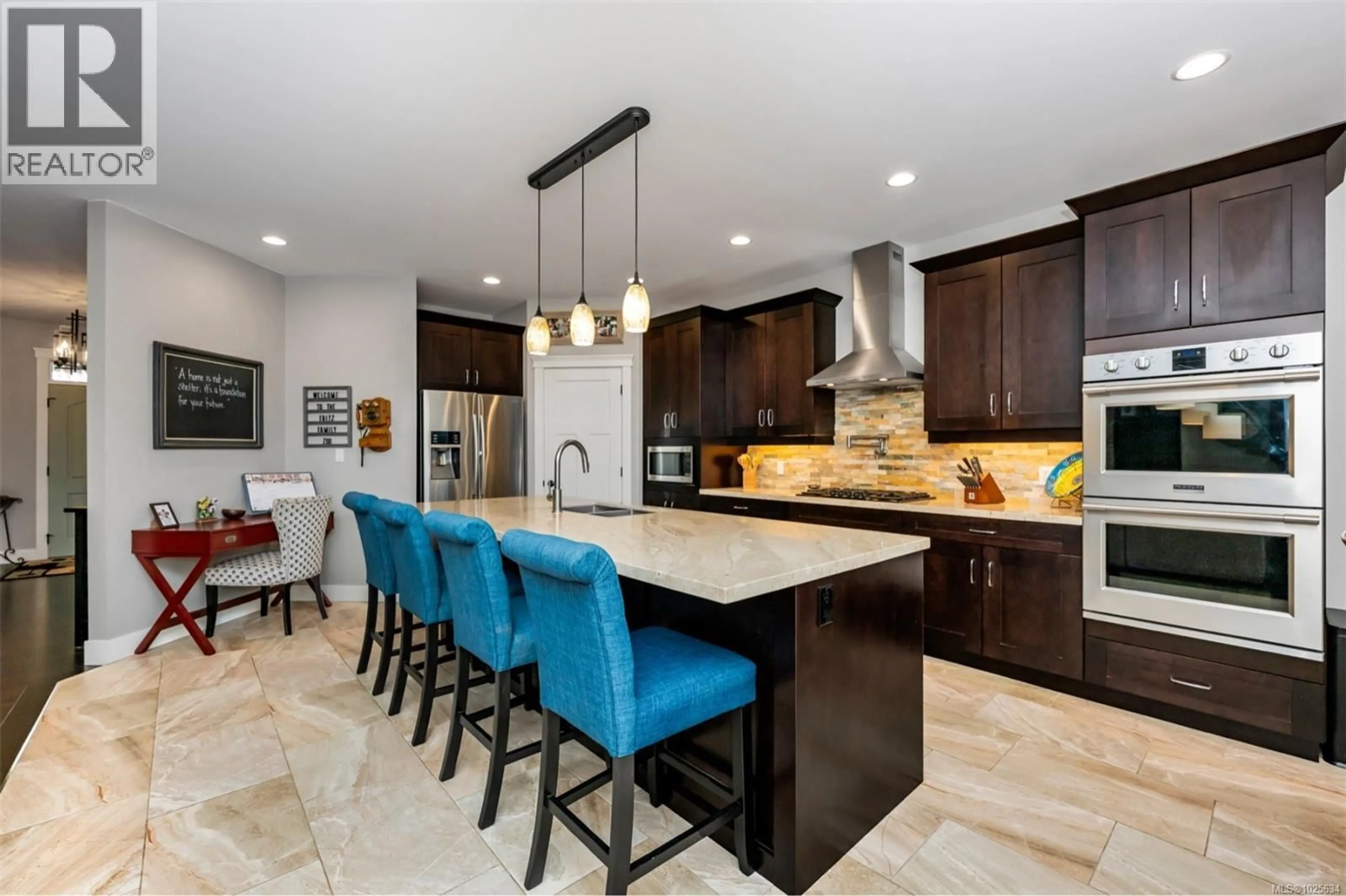 Contemporary kitchen, ceramic/tile floor for 2619 WARMLAND PLACE, Shawnigan Lake British Columbia V8H2H7