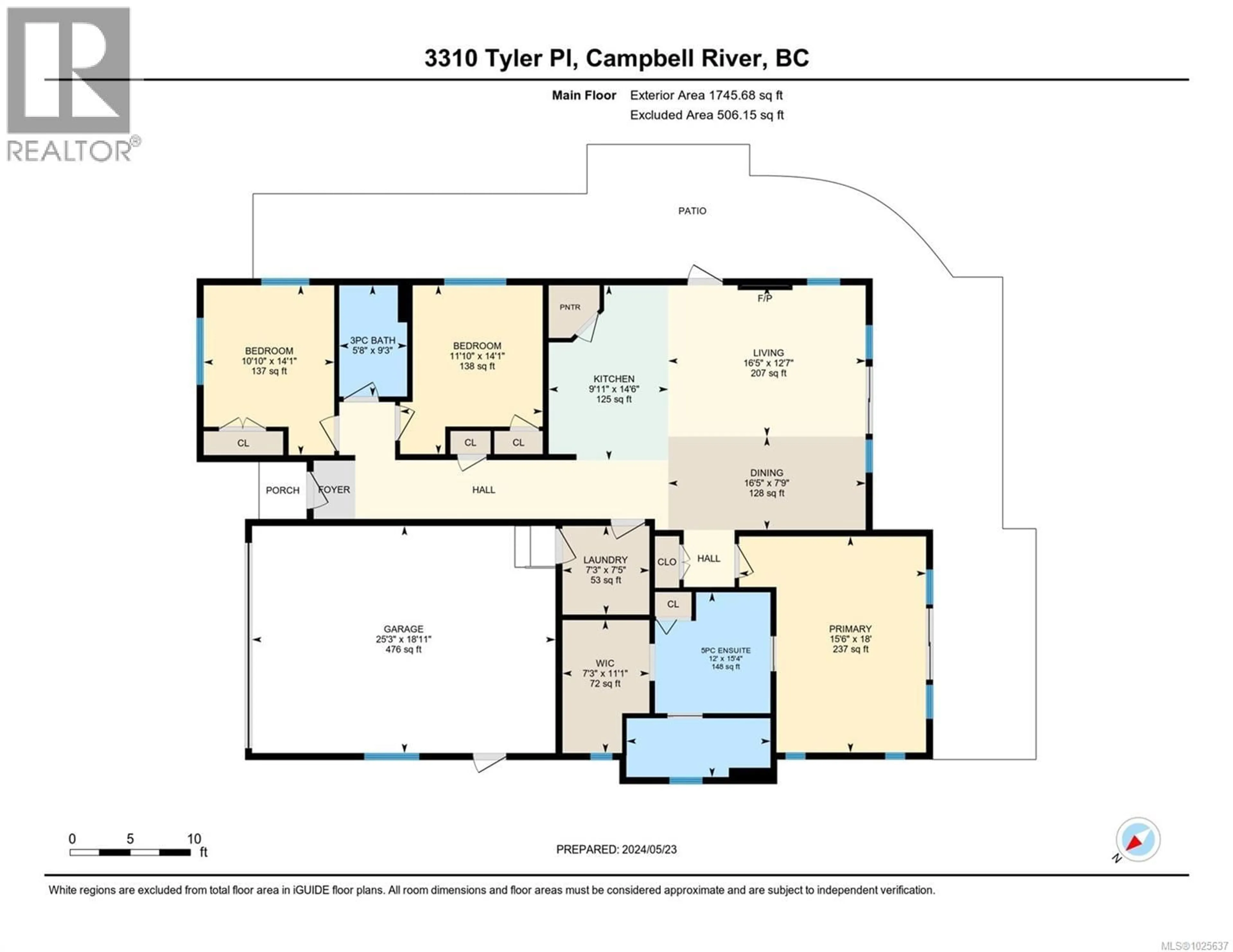 Floor plan for 3310 TYLER PLACE, Campbell River British Columbia V9H0A9