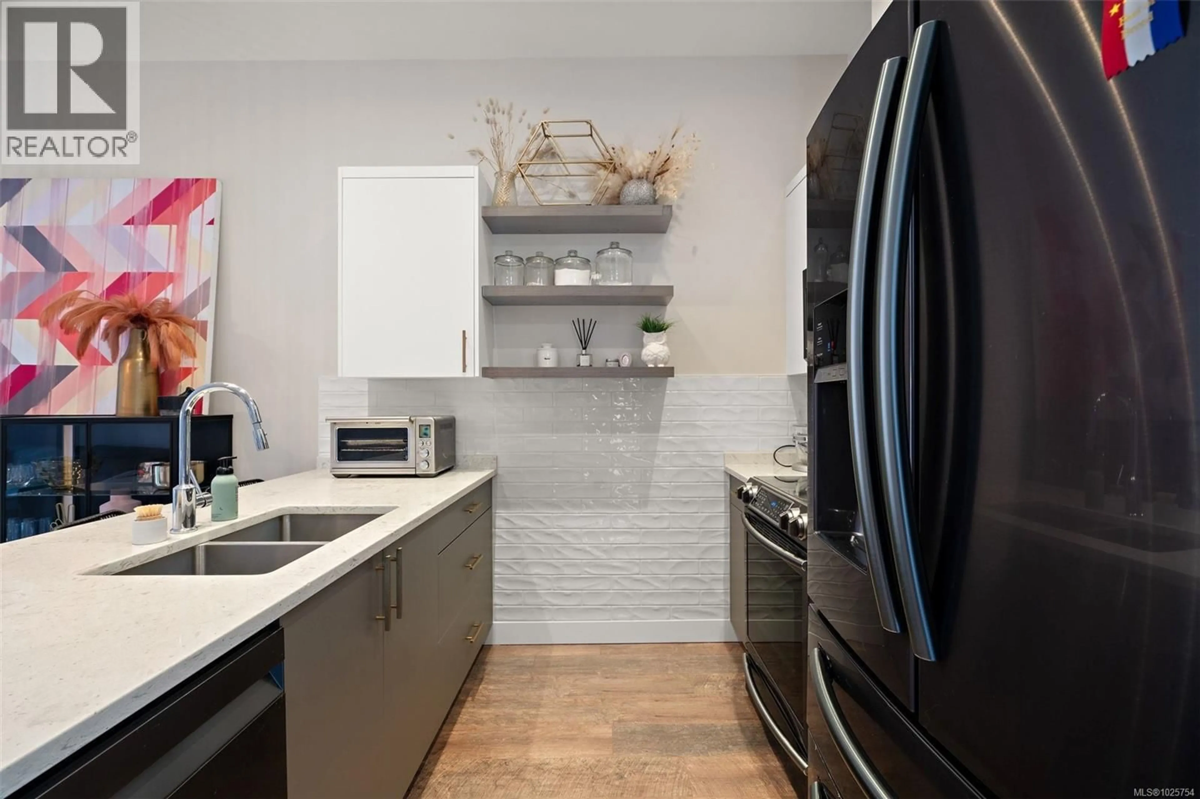 Contemporary kitchen, ceramic/tile floor for 120 - 6800 GRANT ROAD WEST, Sooke British Columbia V9Z1K6