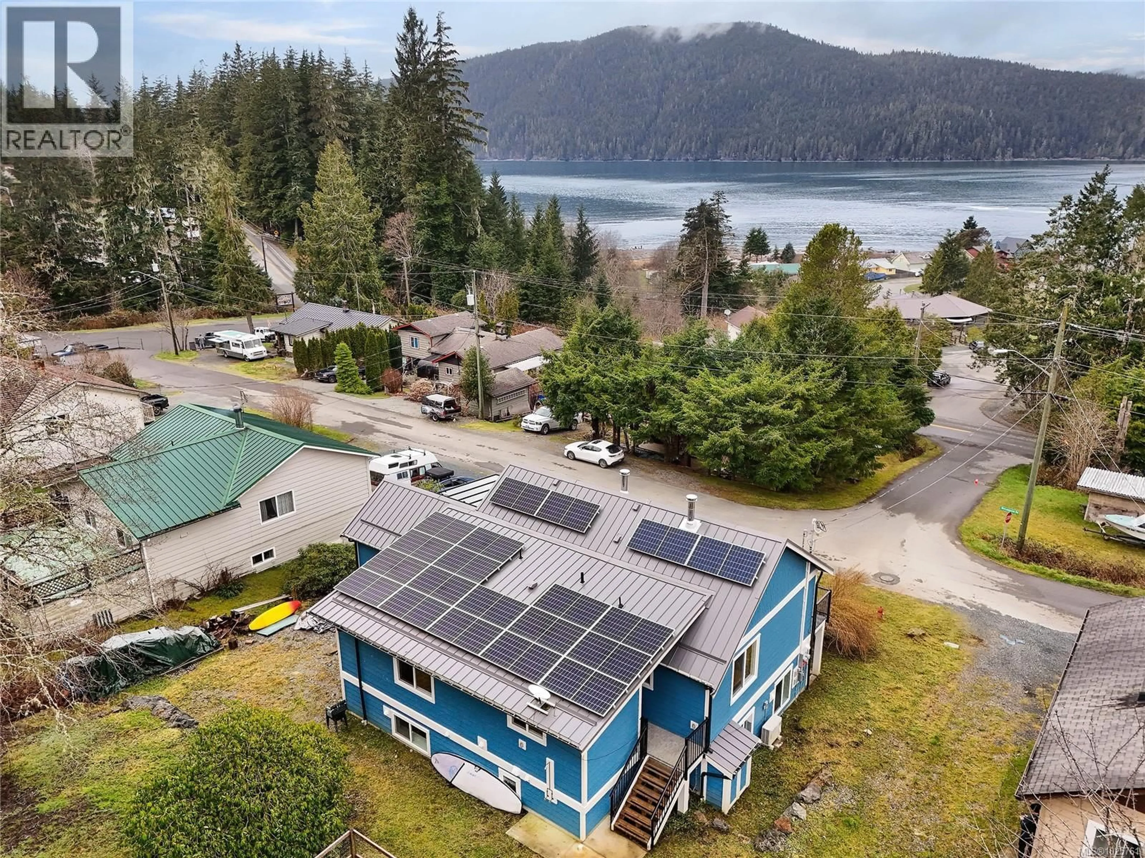 A pic from outside/outdoor area/front of a property/back of a property/a pic from drone, water/lake/river/ocean view for 16995 WICKANNINISH ROAD, Port Renfrew British Columbia V0S1K0