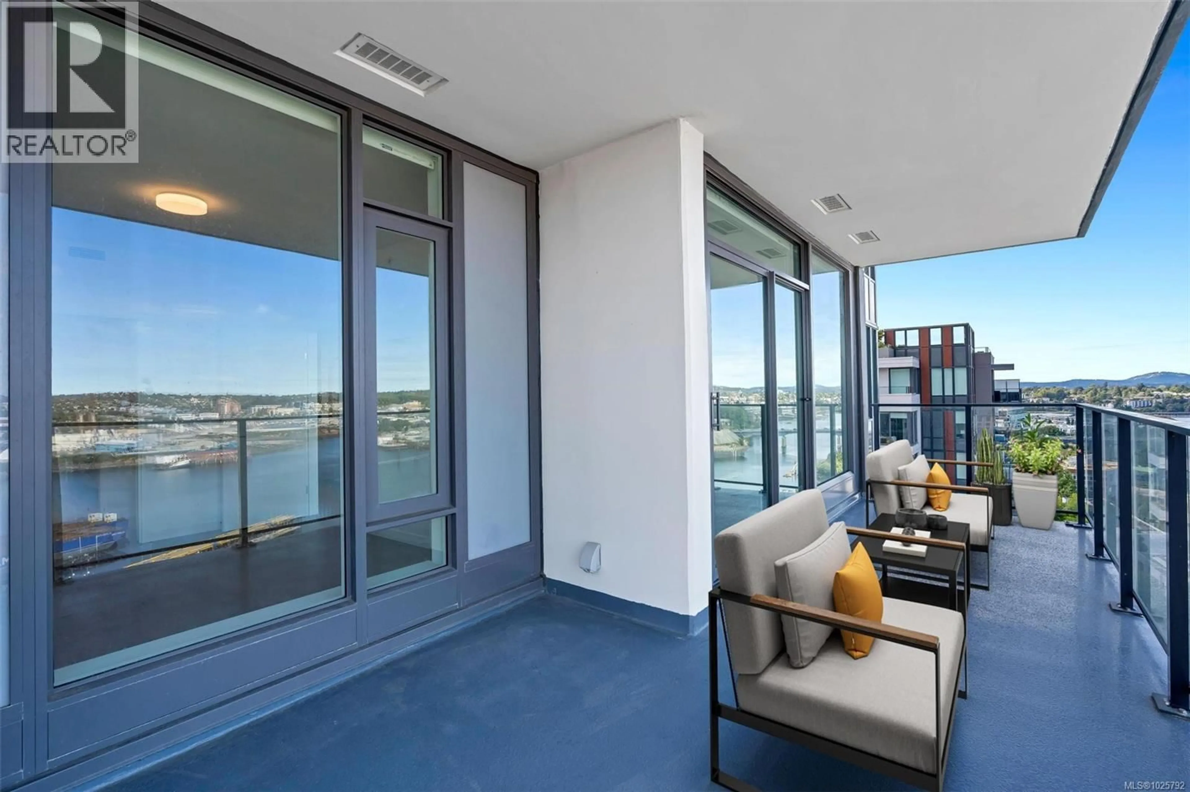 Balcony in the apartment, water/lake/river/ocean view for 1208 - 363 TYEE ROAD, Victoria British Columbia V9A0B5