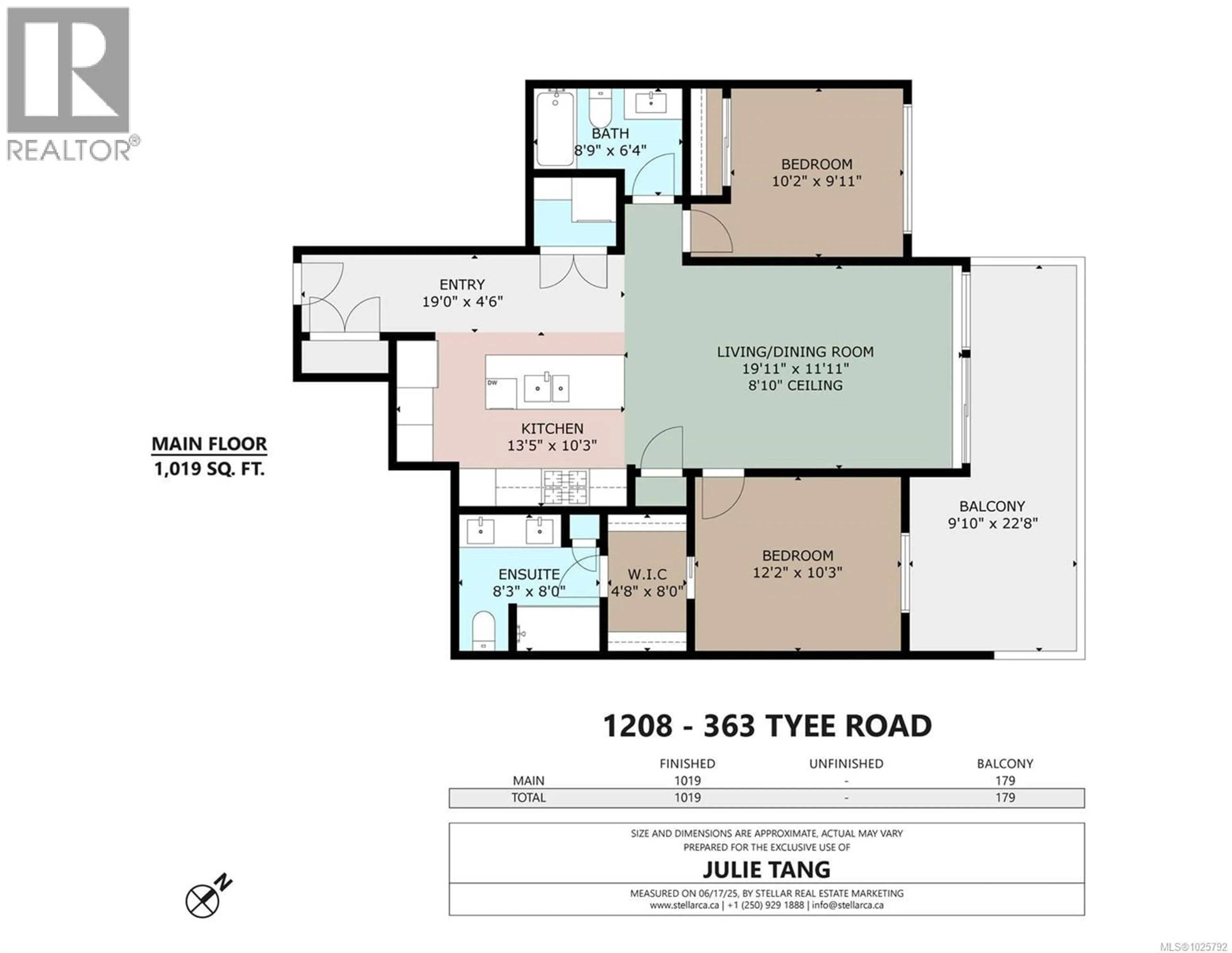 Floor plan for 1208 - 363 TYEE ROAD, Victoria British Columbia V9A0B5