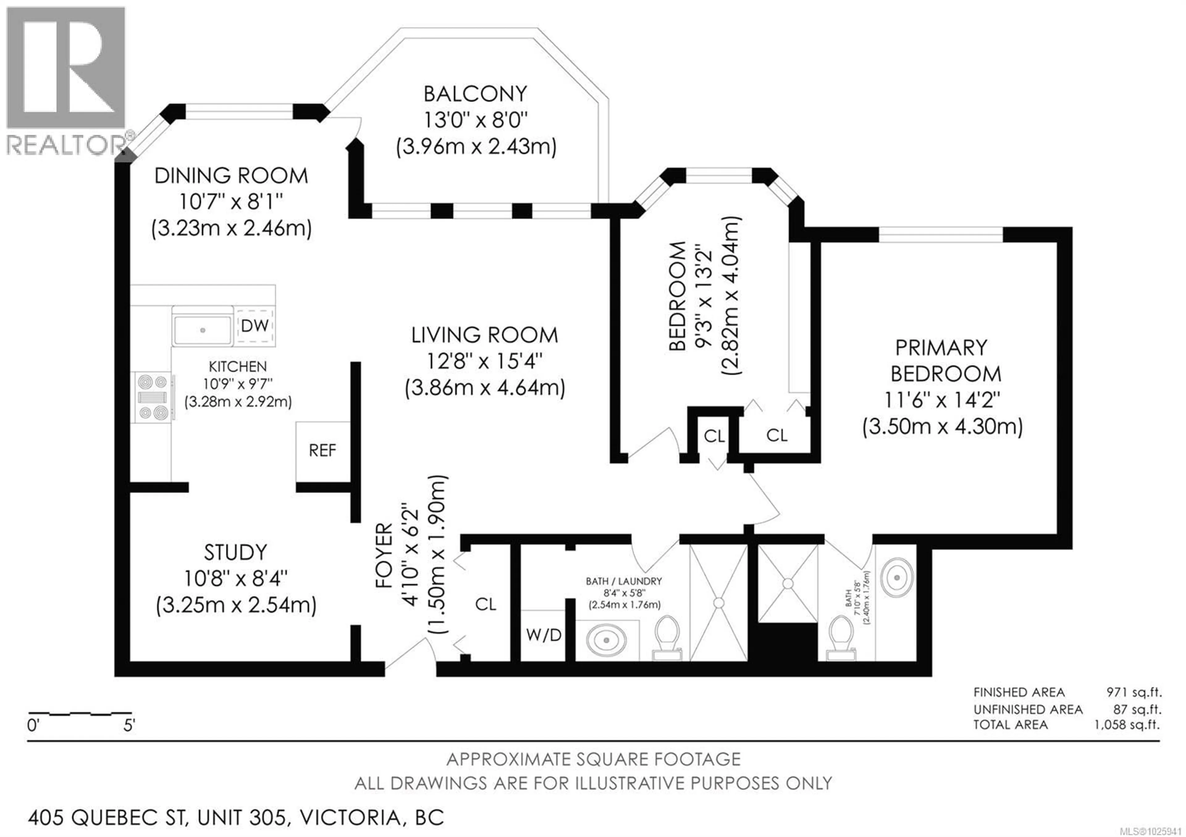 Floor plan for 305 - 405 QUEBEC STREET, Victoria British Columbia V8V4Z2