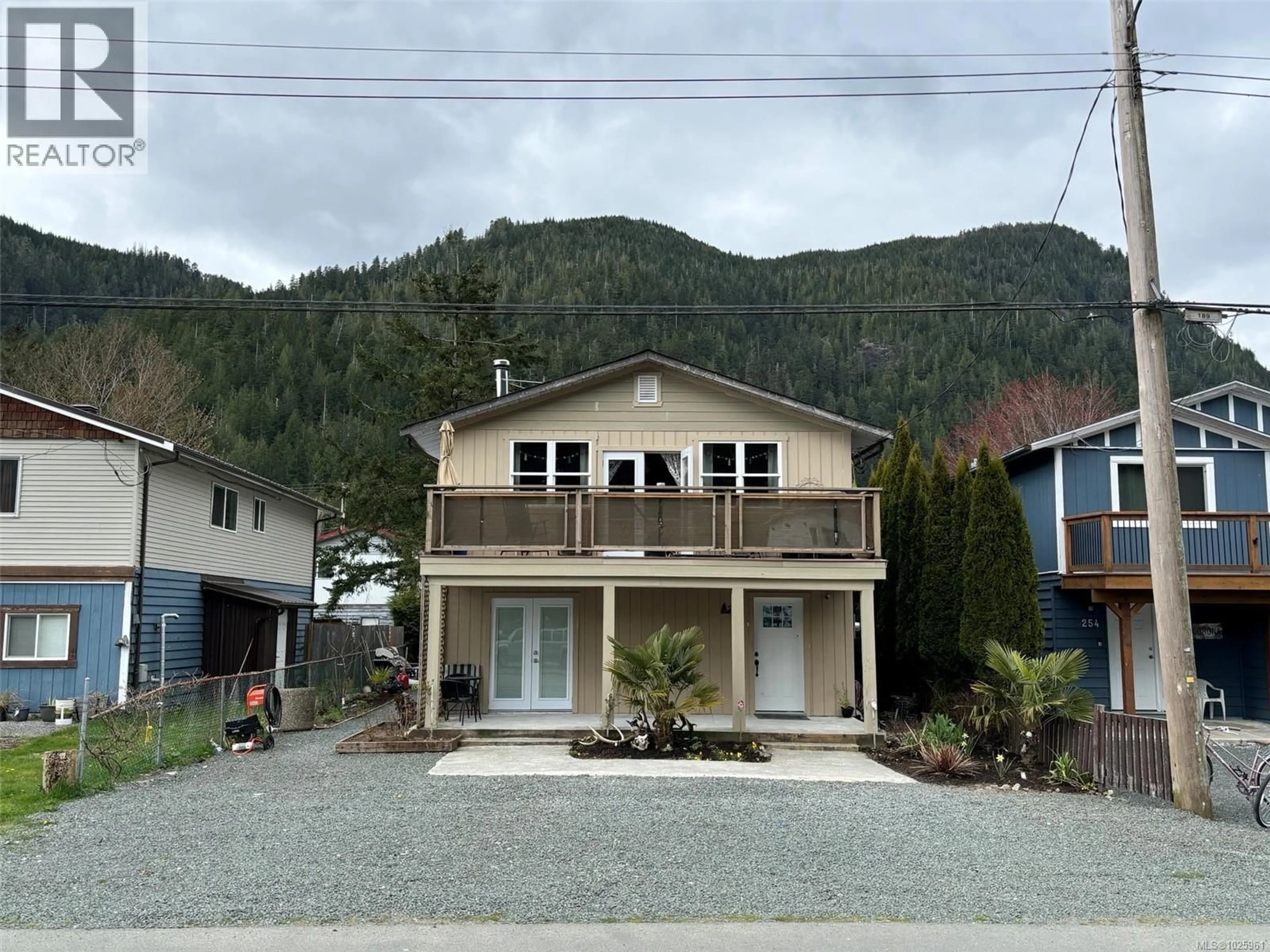 A pic from outside/outdoor area/front of a property/back of a property/a pic from drone, unknown for 248 ALPINE VIEW ROAD, Tahsis British Columbia V0P1X0