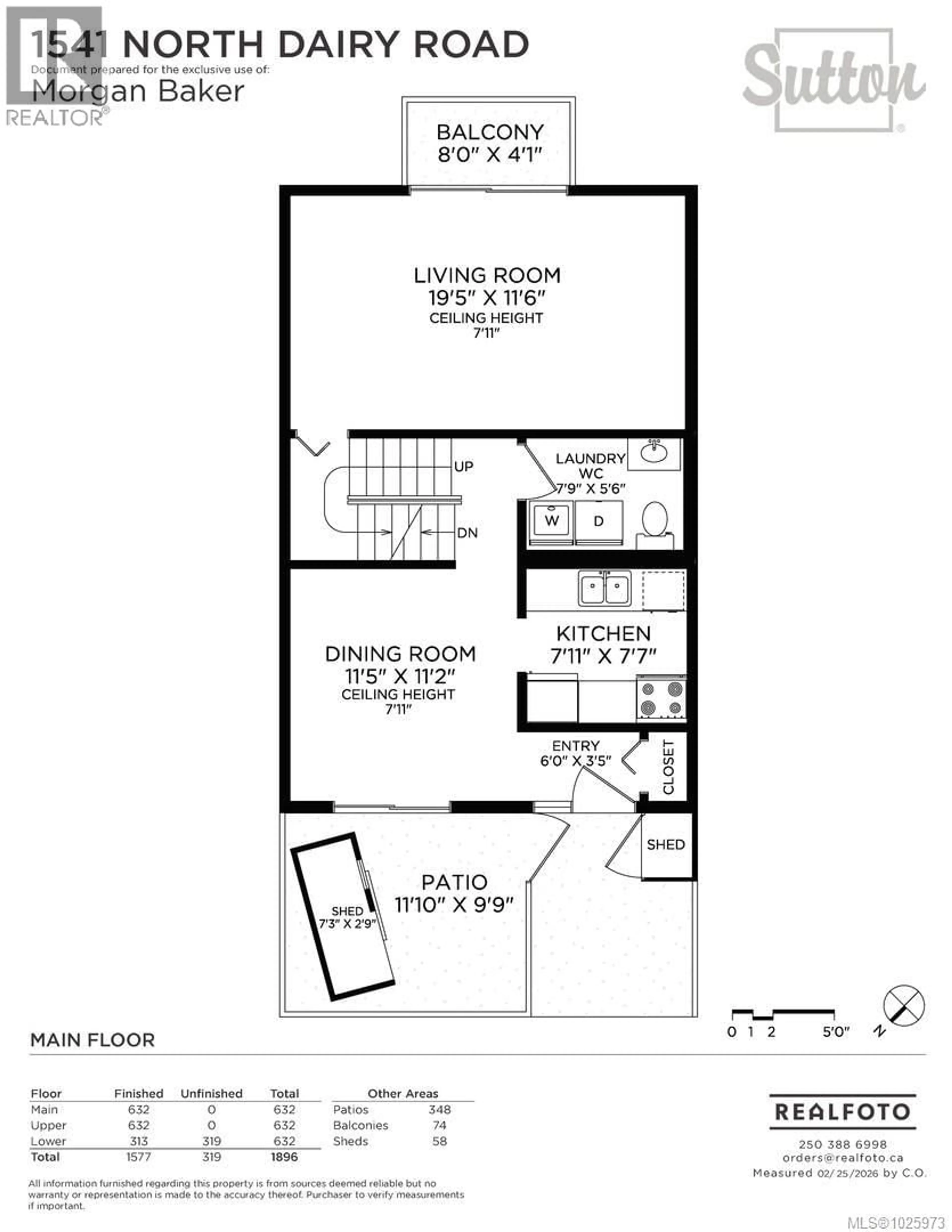 Floor plan for 1541 NORTH DAIRY ROAD, Victoria British Columbia V8T3T9
