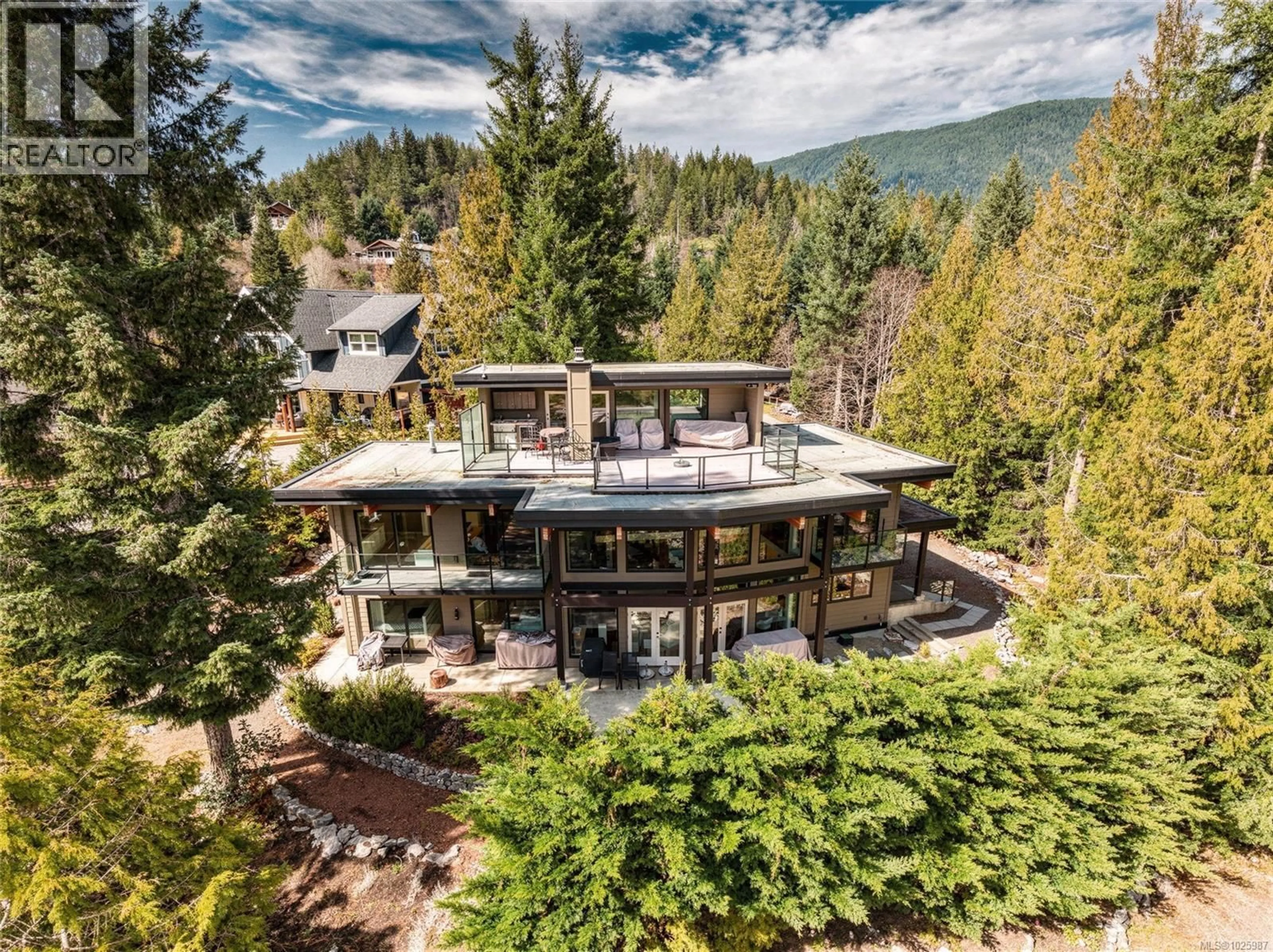 A pic from outside/outdoor area/front of a property/back of a property/a pic from drone, mountain view for 9226 NIGHTHAWK ROAD, Lake Cowichan British Columbia V0R2G0