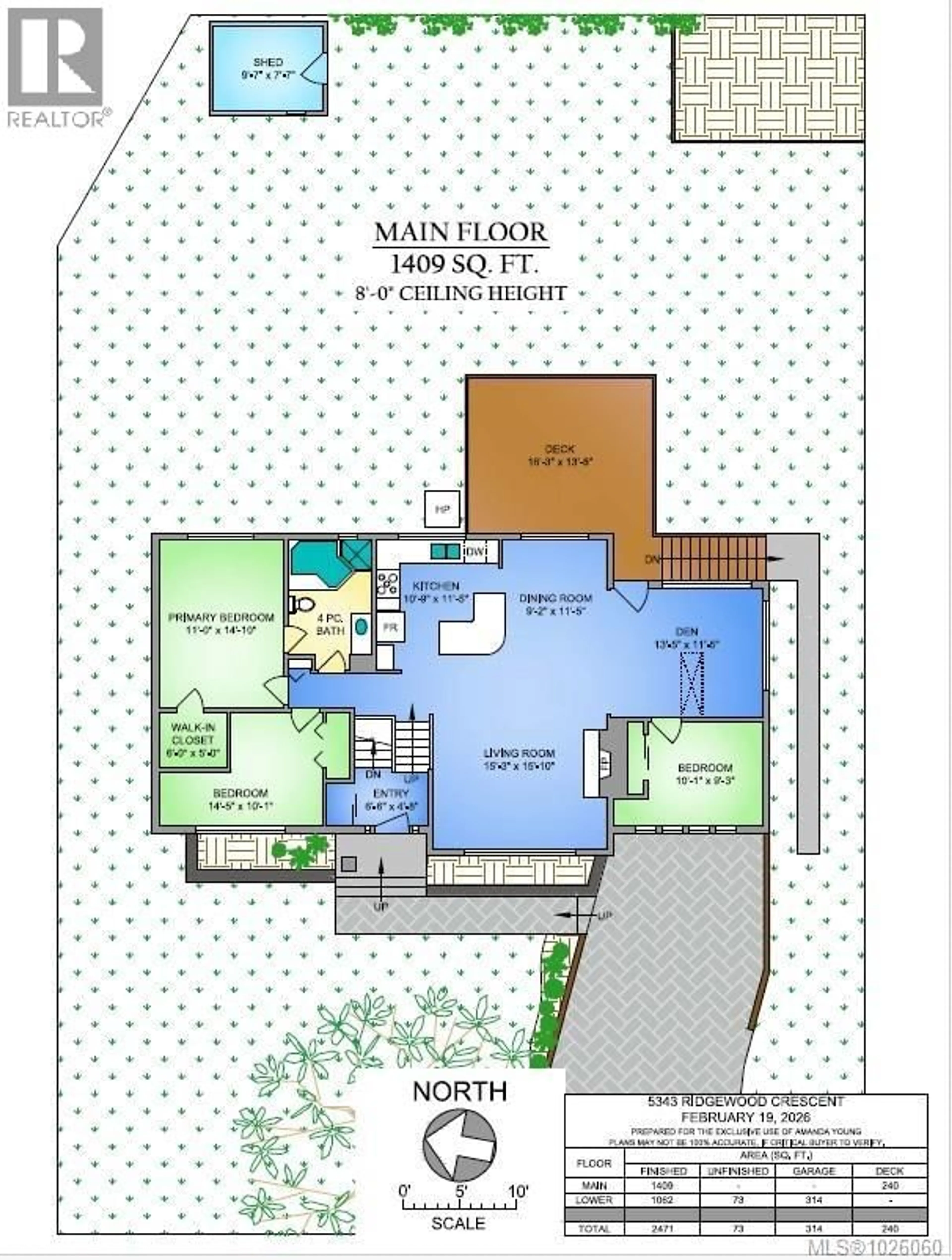 Floor plan for 4343 RIDGEWOOD CRESCENT, Saanich British Columbia V8Z4Z6