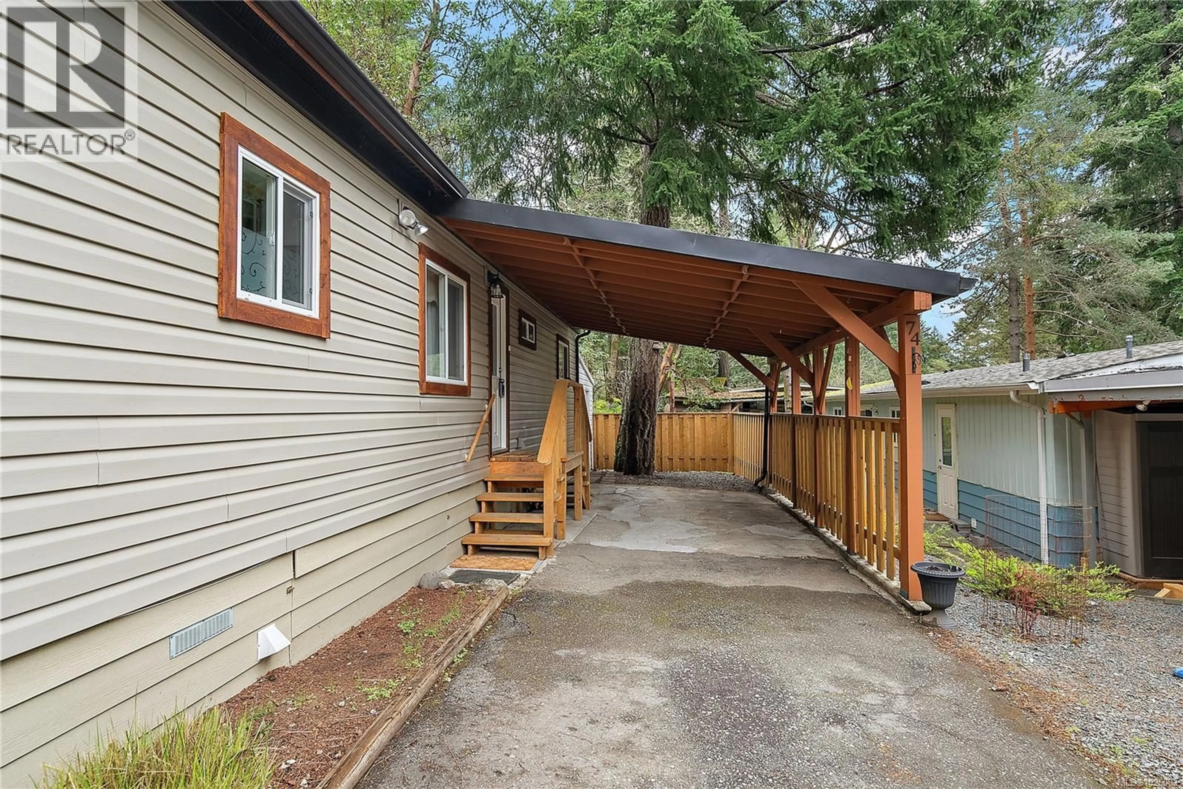 Home with vinyl exterior material, street for 74 - 2500 FLORENCE LAKE ROAD, Langford British Columbia V9B4H2