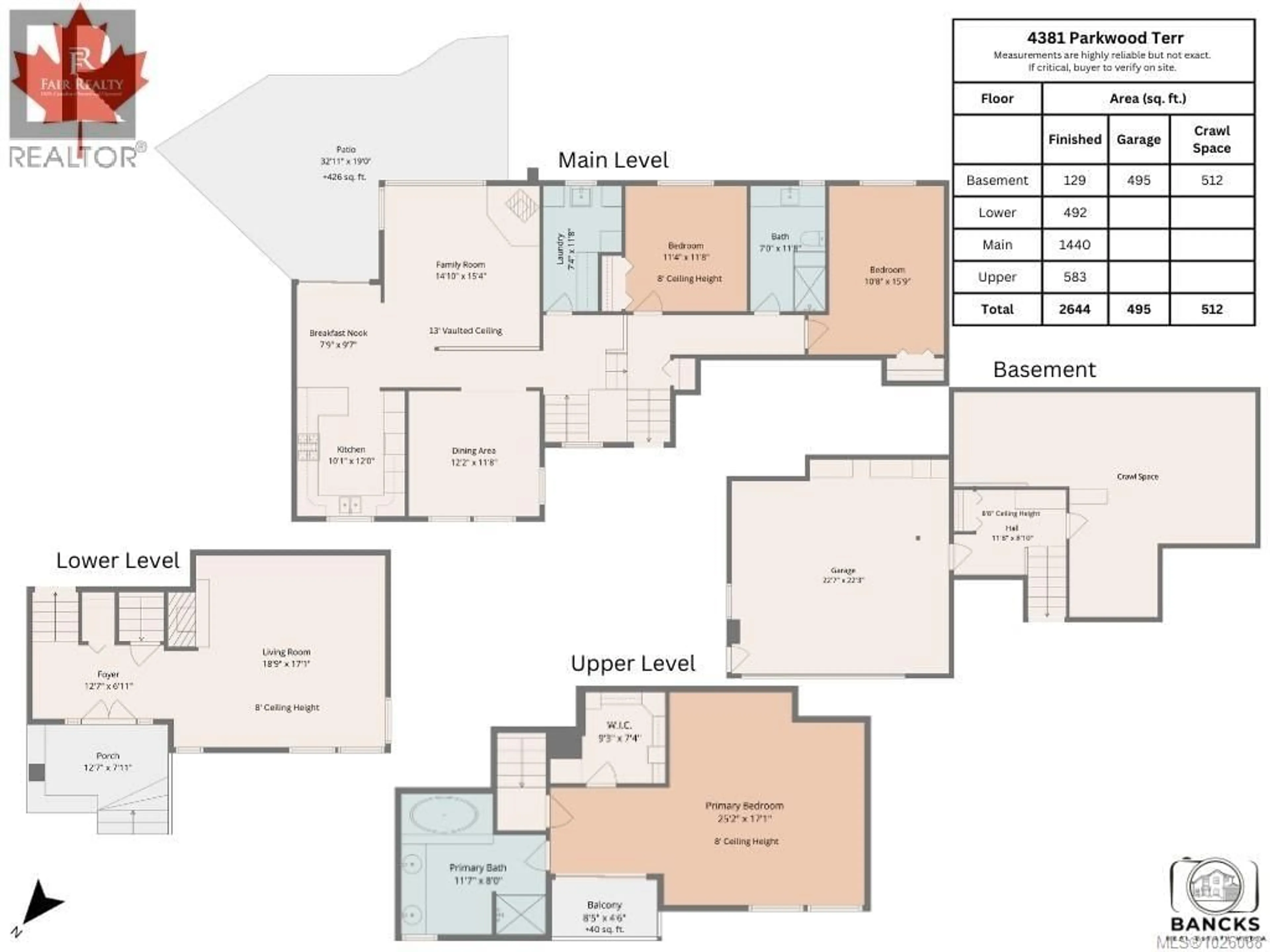 Floor plan for 4381 PARKWOOD TERRACE, Saanich British Columbia V8X4Z8