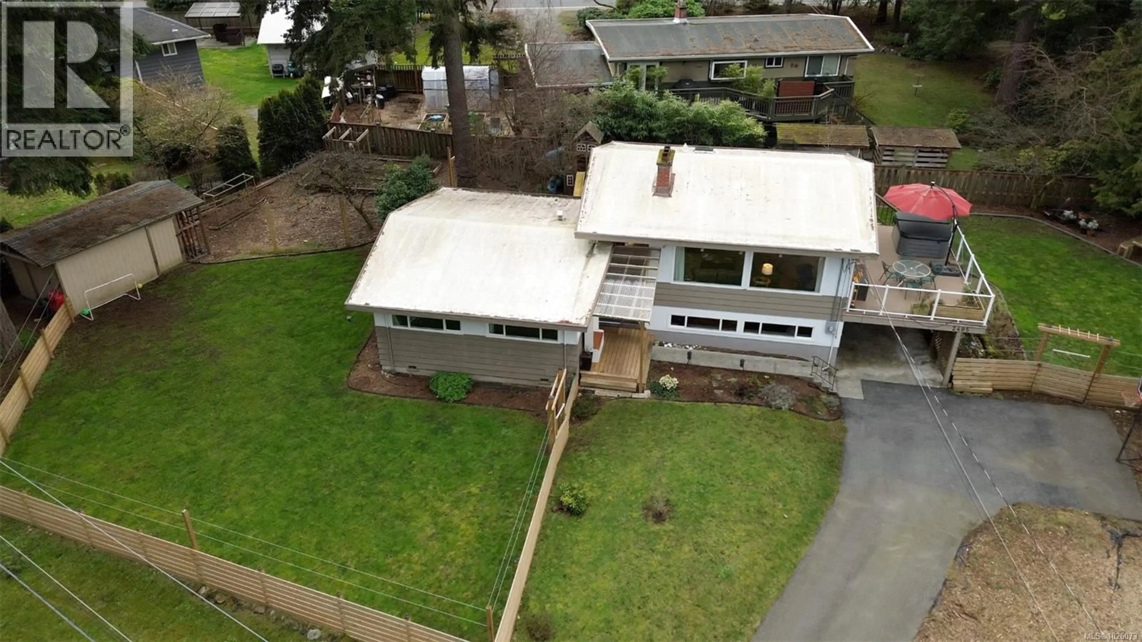 A pic from outside/outdoor area/front of a property/back of a property/a pic from drone, street for 2405 LYNBURN CRESCENT, Nanaimo British Columbia V9S3T3