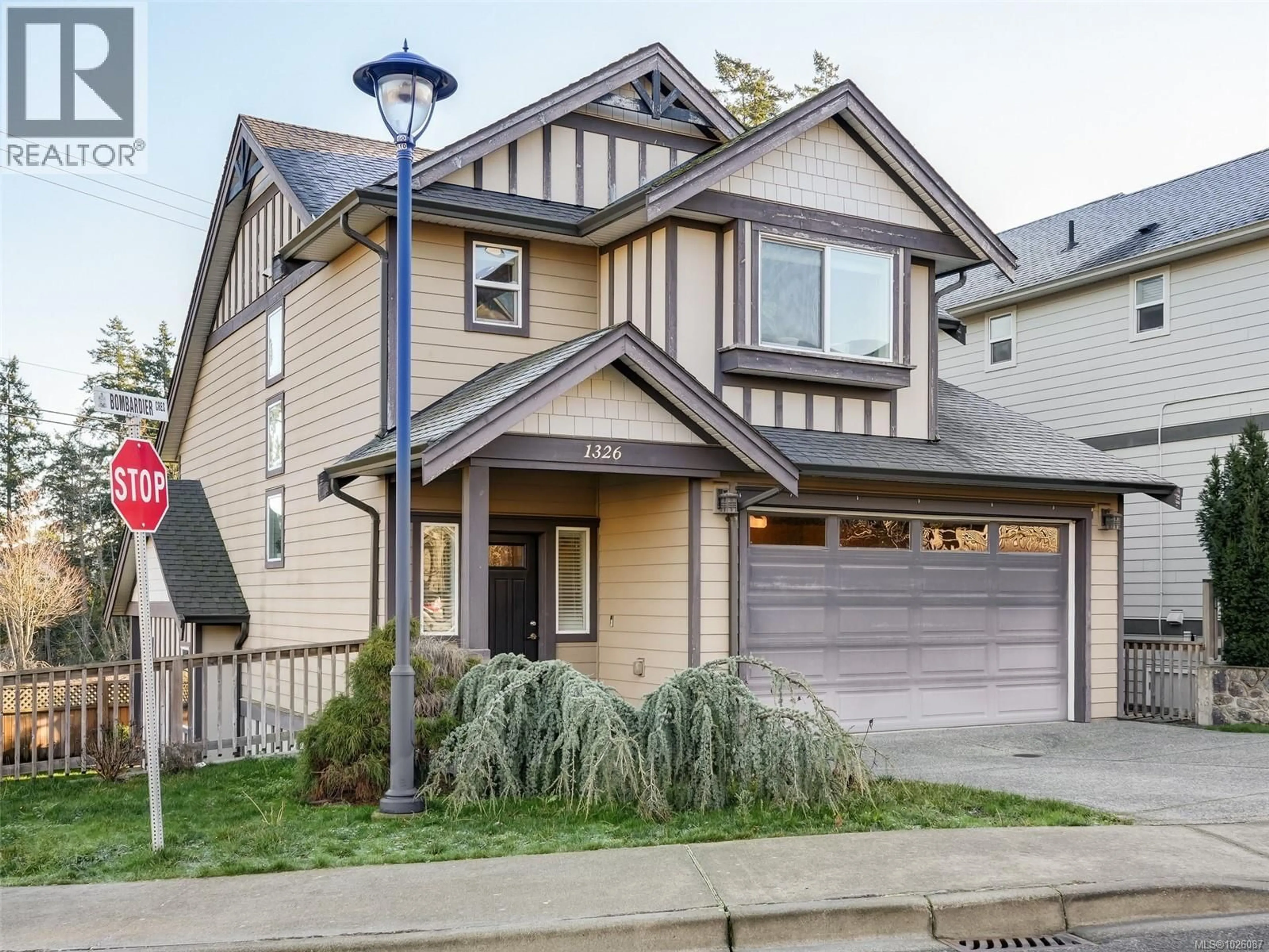 Home with vinyl exterior material, street for 1326 BOMBARDIER CRESCENT, Langford British Columbia V9B0R2