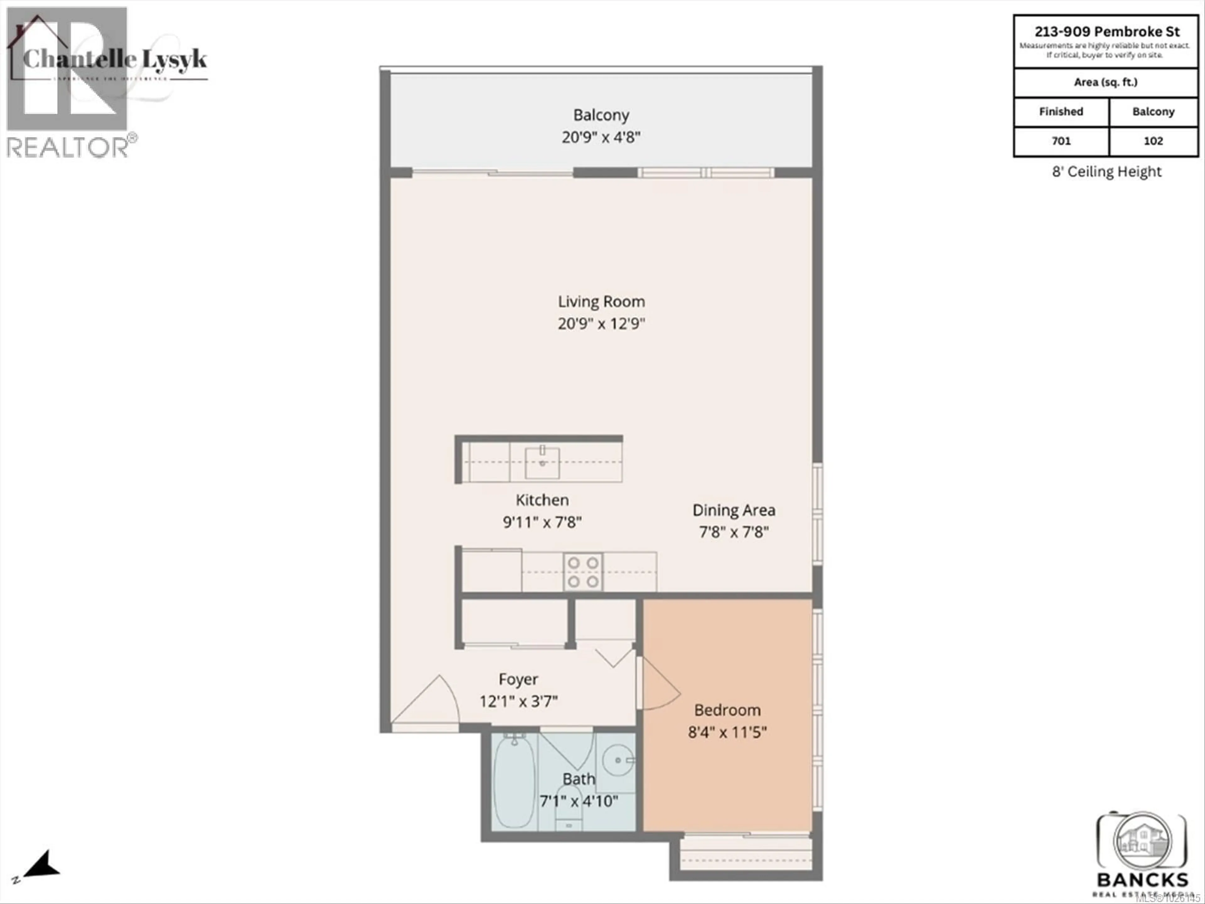 Floor plan for 213 - 909 PEMBROKE STREET, Victoria British Columbia V8T4Z5