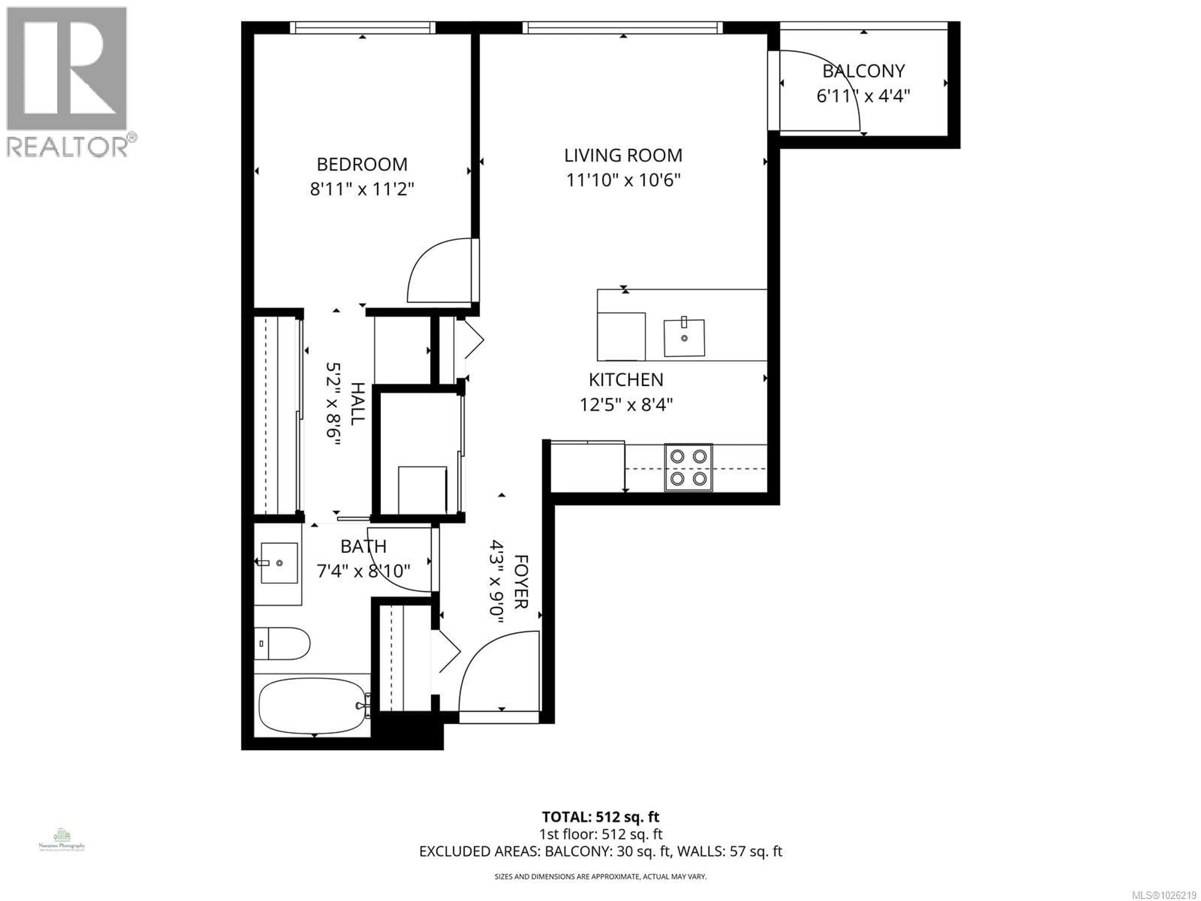Floor plan for 212 - 20 BARSBY AVENUE, Nanaimo British Columbia V9R0K4