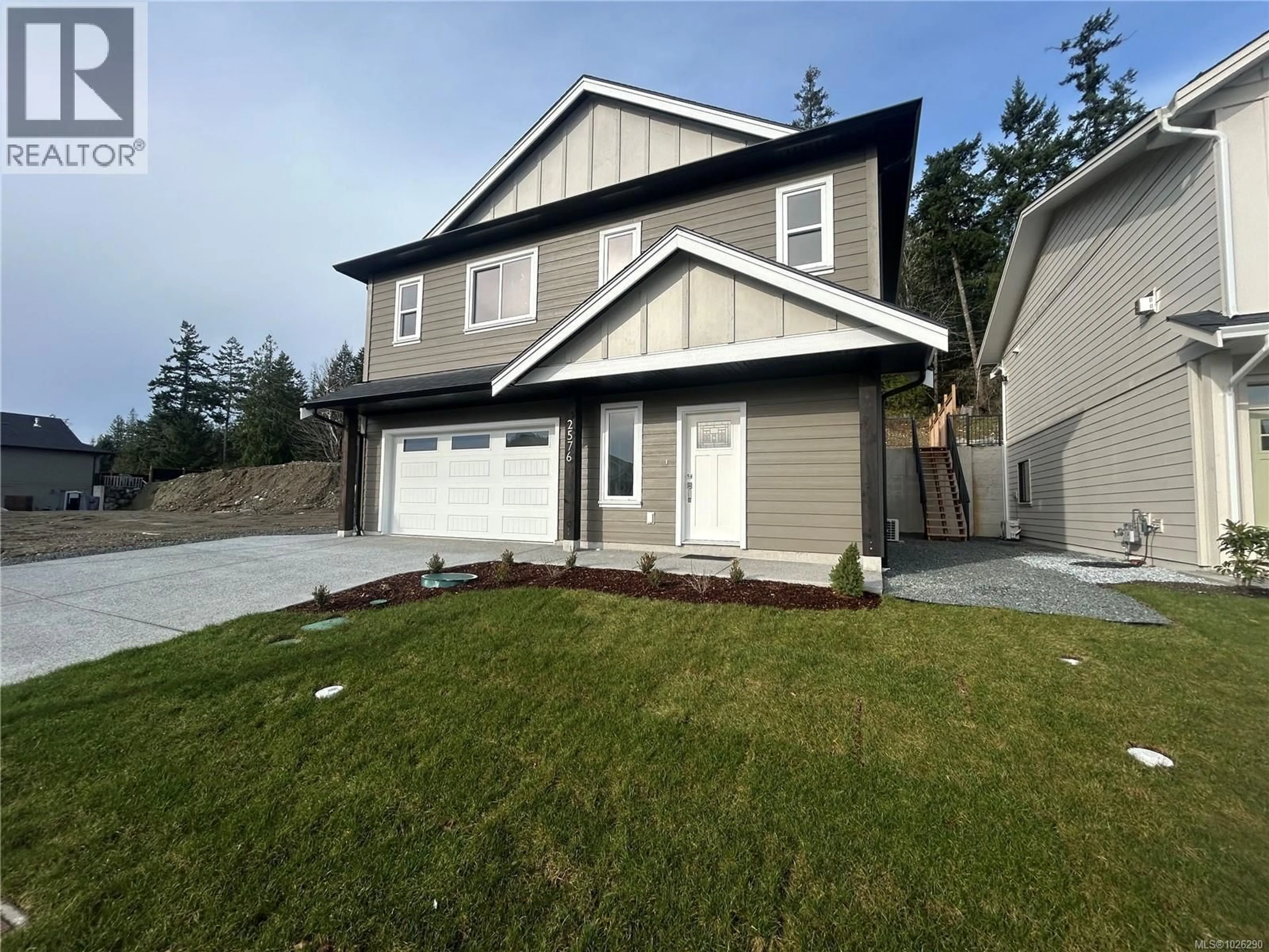 Home with vinyl exterior material, street for 2576 NICKSON WAY, Sooke British Columbia V9Z1P8