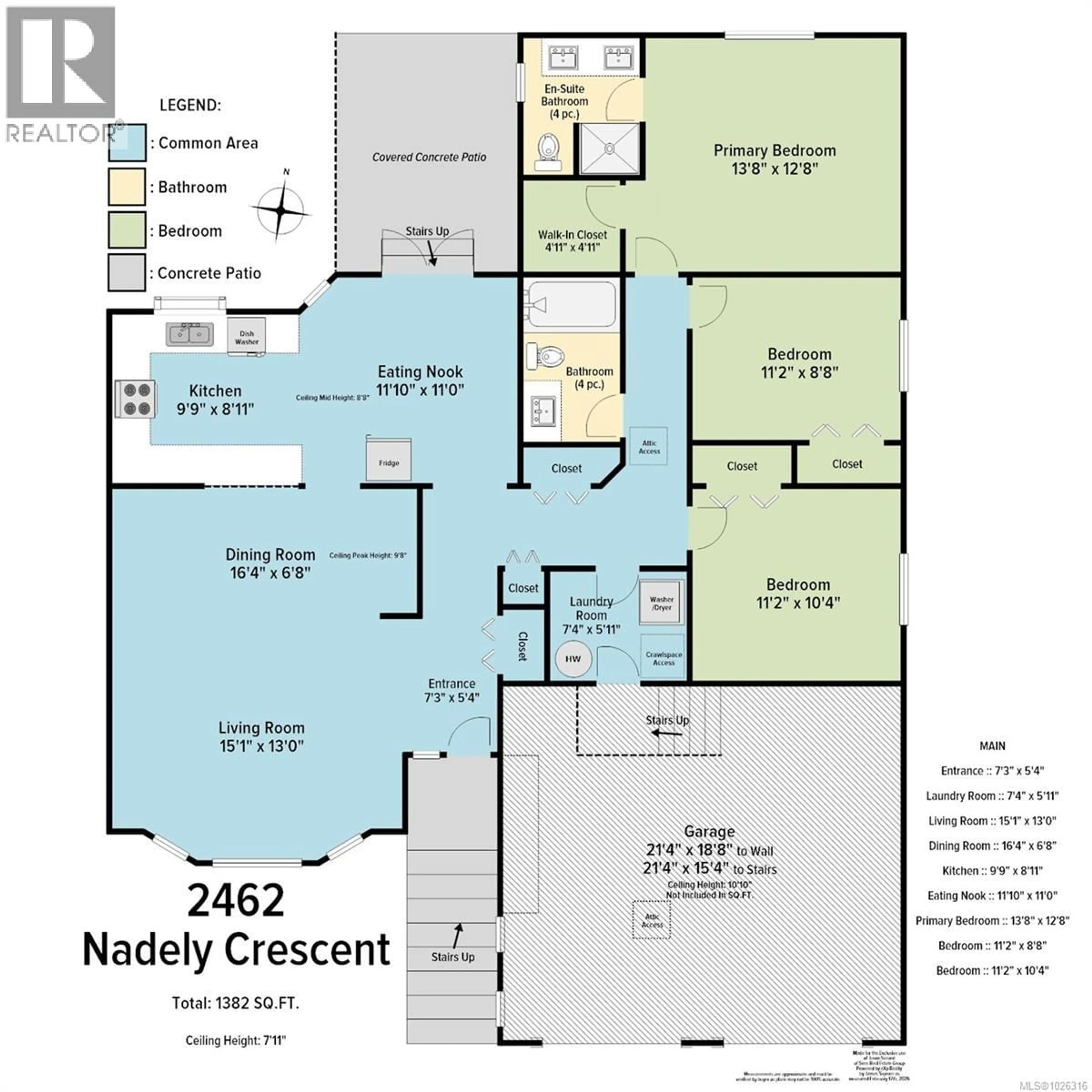 Floor plan for 2462 NADELY CRESCENT, Nanaimo British Columbia V9T5T1