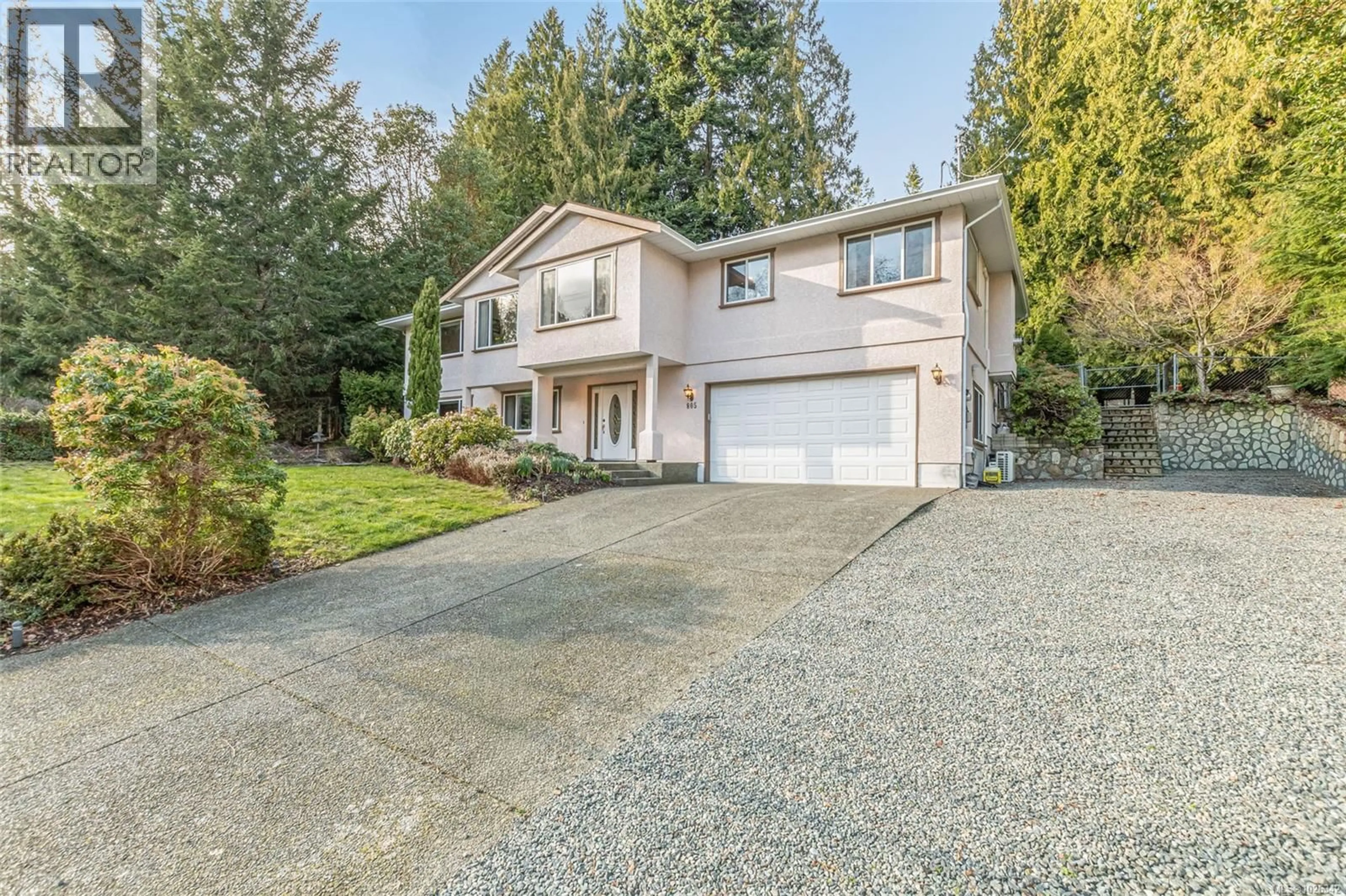 Home with vinyl exterior material, street for 805 FRAYNE ROAD, Mill Bay British Columbia V0R2P4