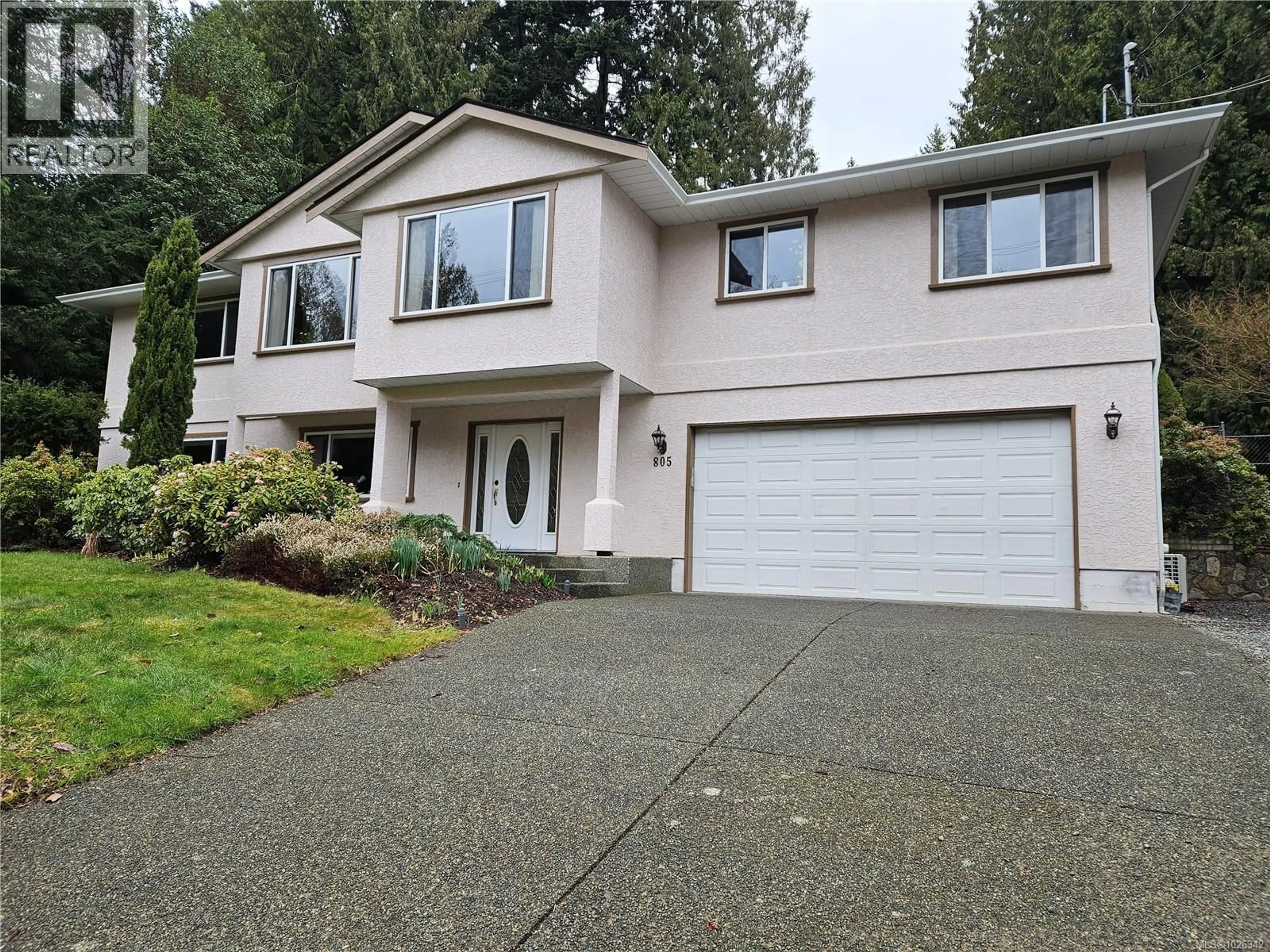 Home with vinyl exterior material, street for 805 FRAYNE ROAD, Mill Bay British Columbia V0R2P4